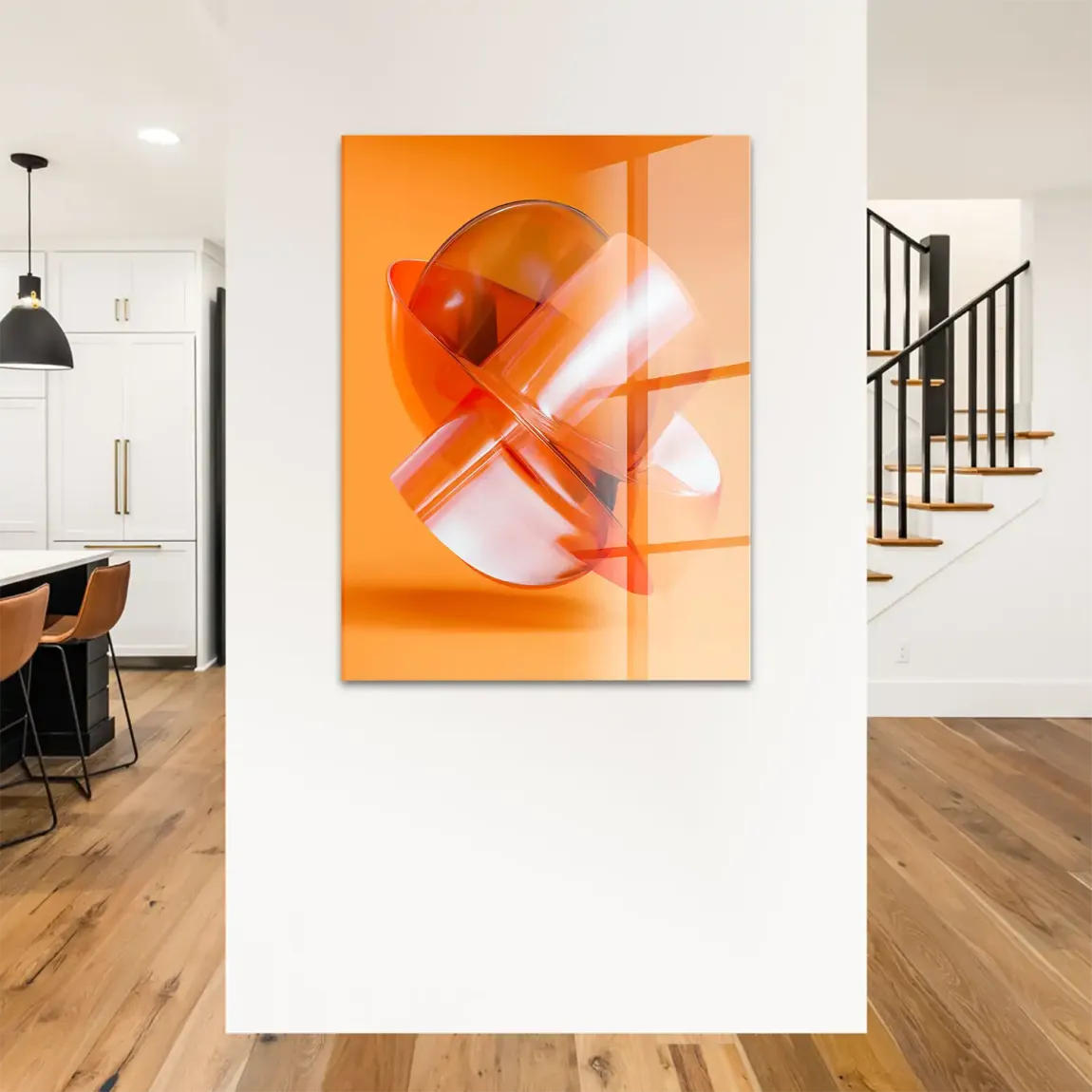 Orange Amber Abstrakt Acrylglasbild