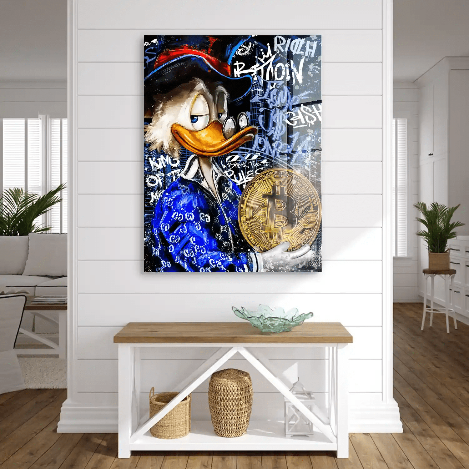 Dagobert Bitcoin Pop Art Acrylglas Bild INGALERIE