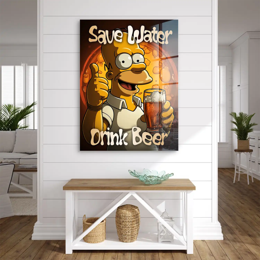 Homer Drink Beer Acrylglas Bild INGALERIE