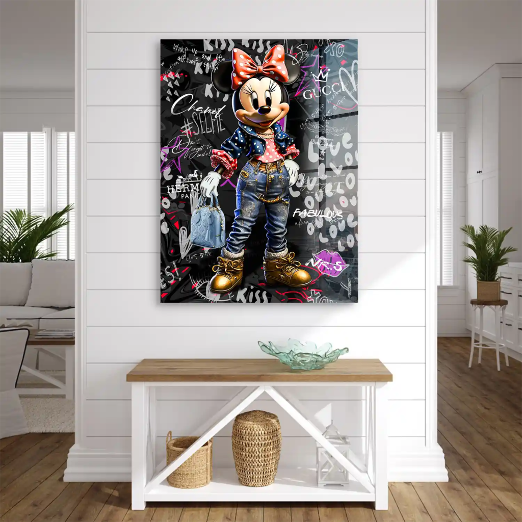 Minnie Maus Comic Street Art Acrylglas Bild INGALERIE