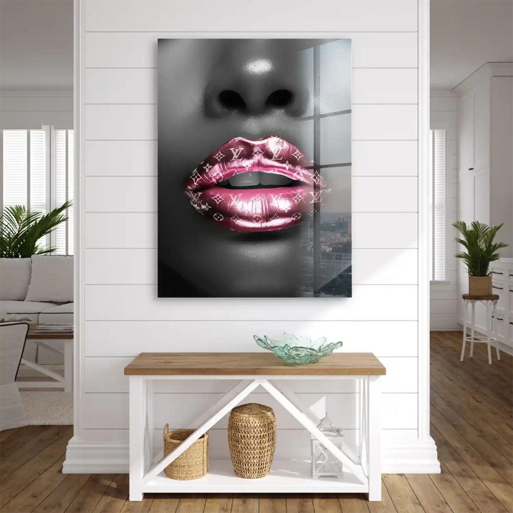 Vuitton Pink Lips Acrylglas Bild INGALERIE
