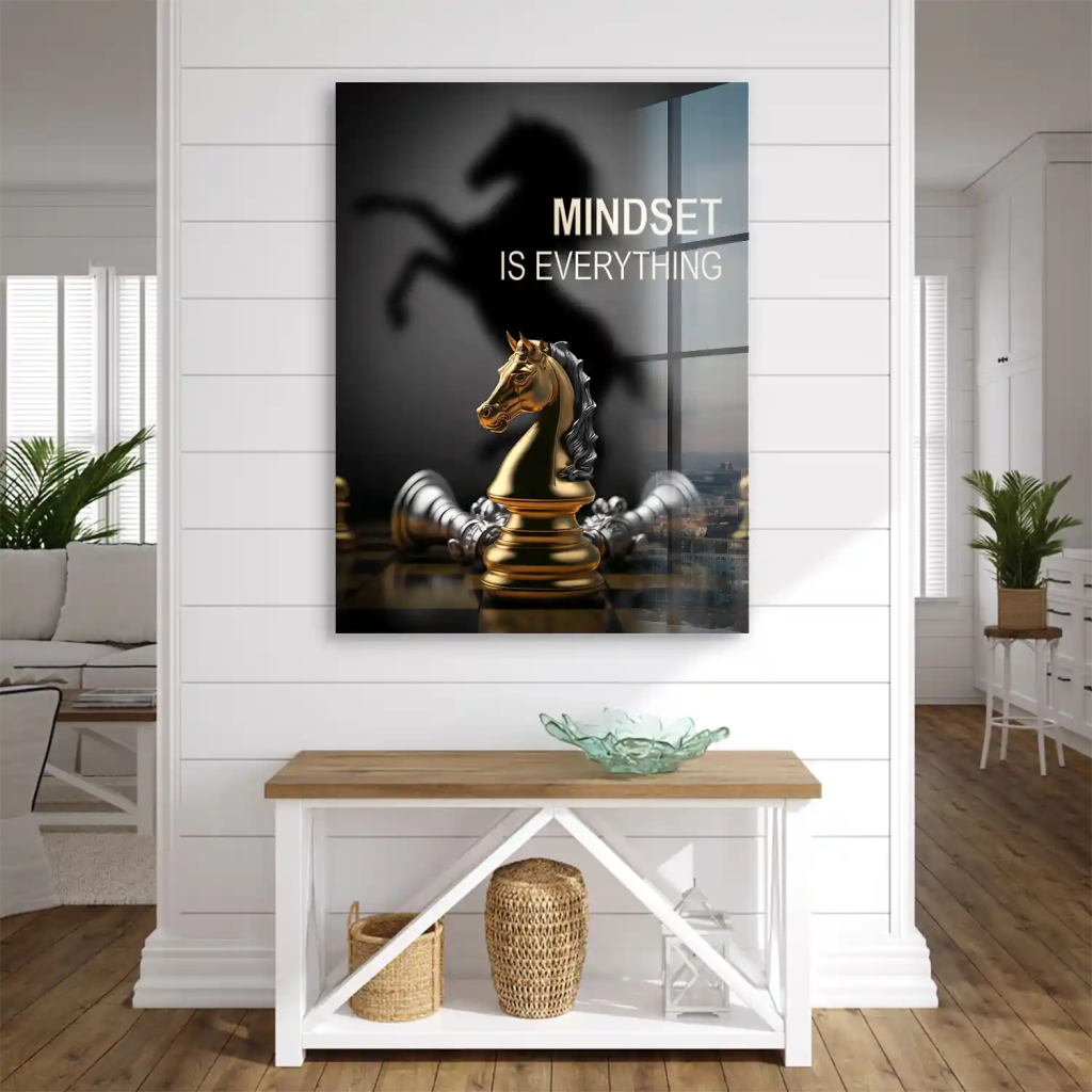 Motivation Schachfigur Springer Acrylglas Bild INGALERIE