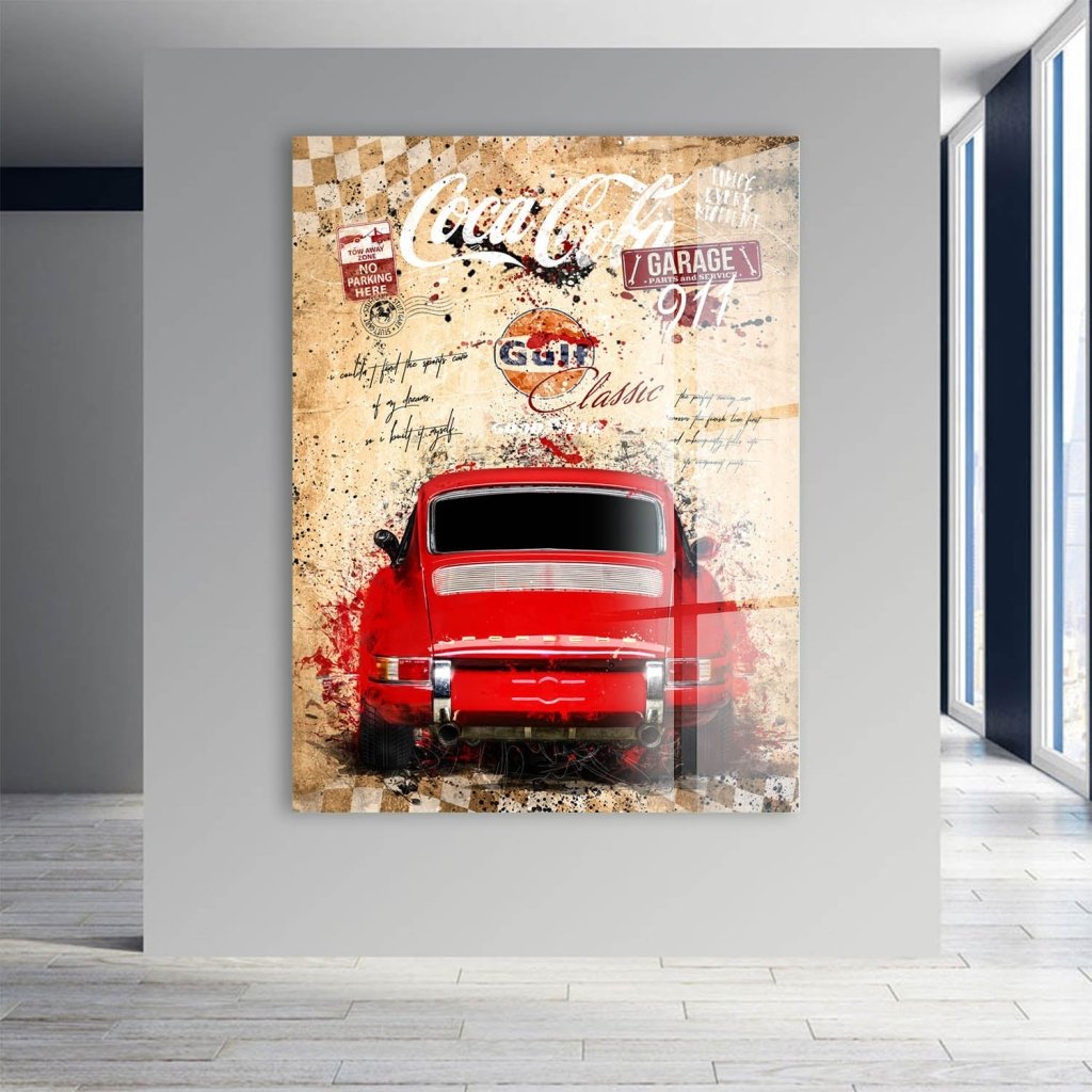 Porsche 911 Vintage Style Acrylglas Bild INGALERIE