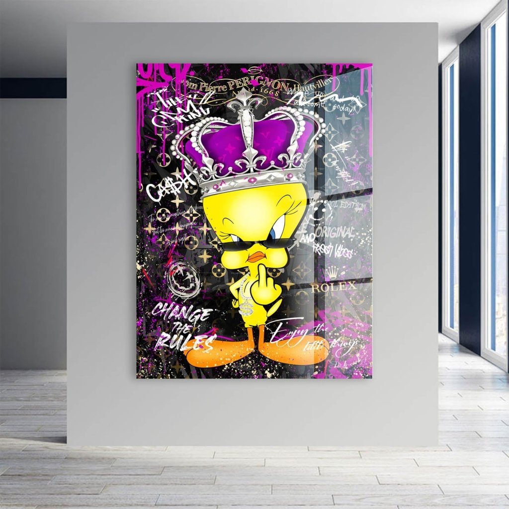 Pop Art Tweety Change the Rules Acrylglas Bild INGALERIE