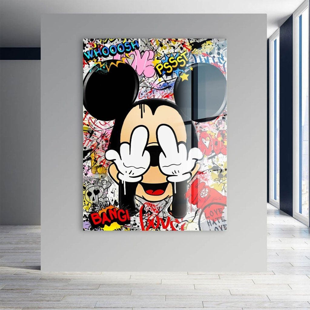 Bad Micky Maus Graffiti Art Acrylglas Bild INGALERIE