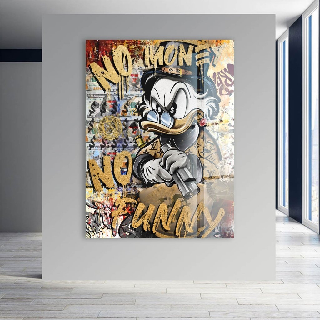 Dagobert Duck No Money Pop Art Acrylglas Bild INGALERIE
