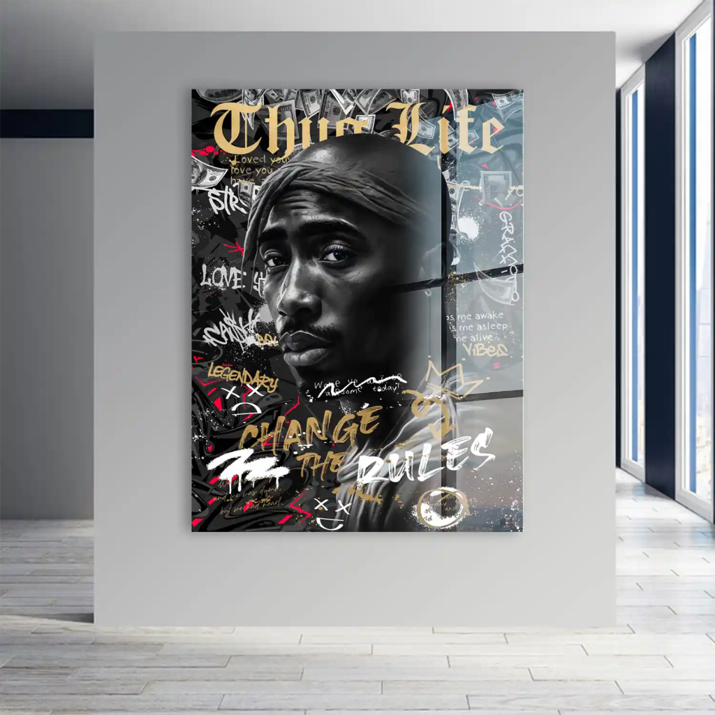 Pop Art Tupac Thug Life Acrylglas Bild INGALERIE