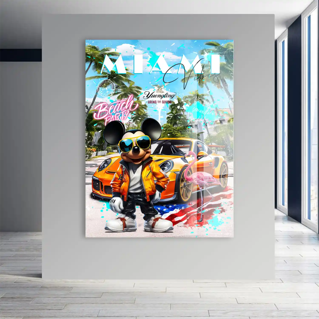 Micky Maus Miami Pop Art Acrylglas Bild INGALERIE