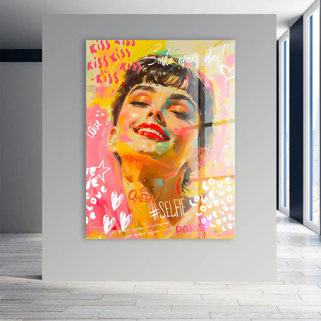 Audrey Graffiti Street Art Acrylglas Bild INGALERIE