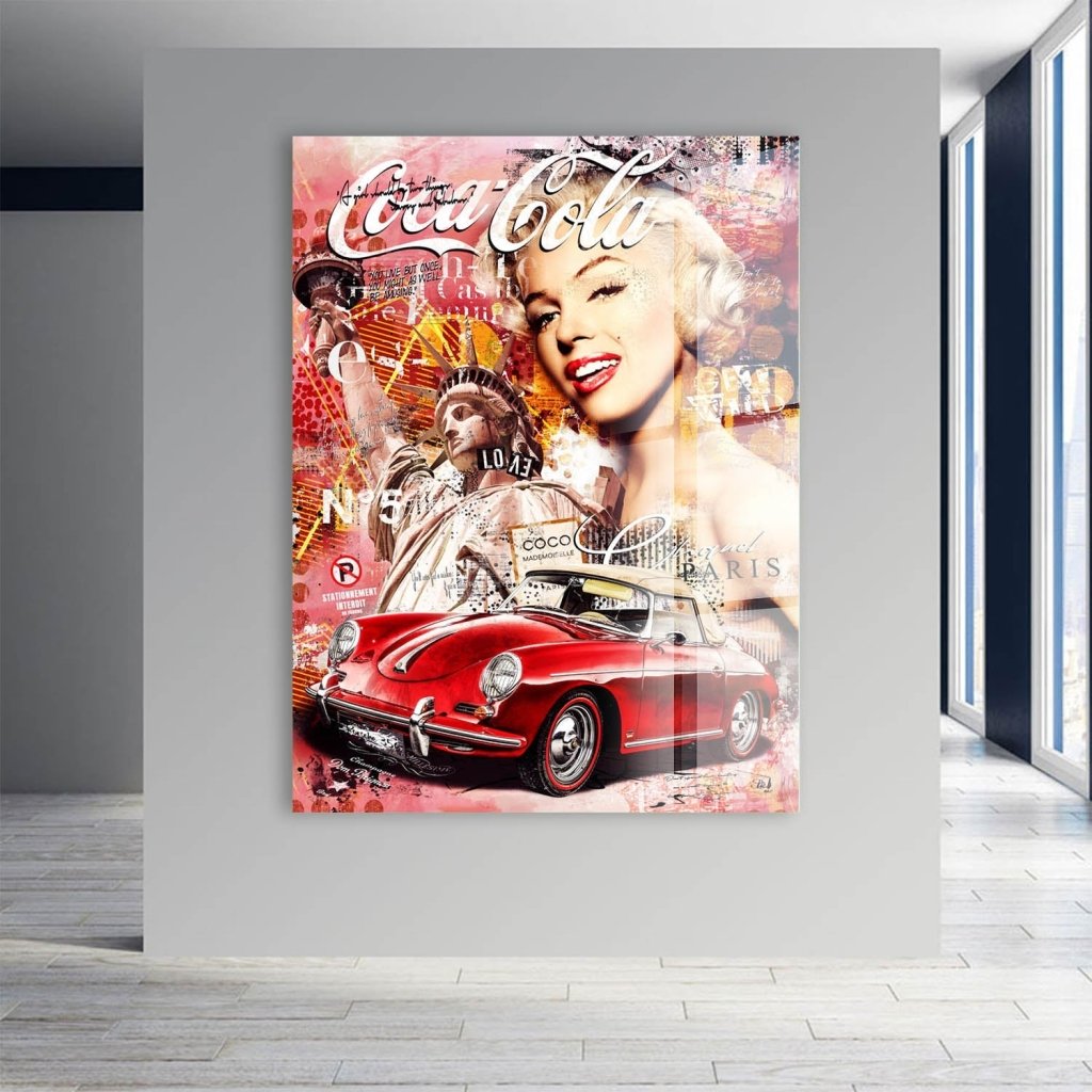 Marilyn Monroe Speedster Pop Art Acrylglas Bild INGALERIE