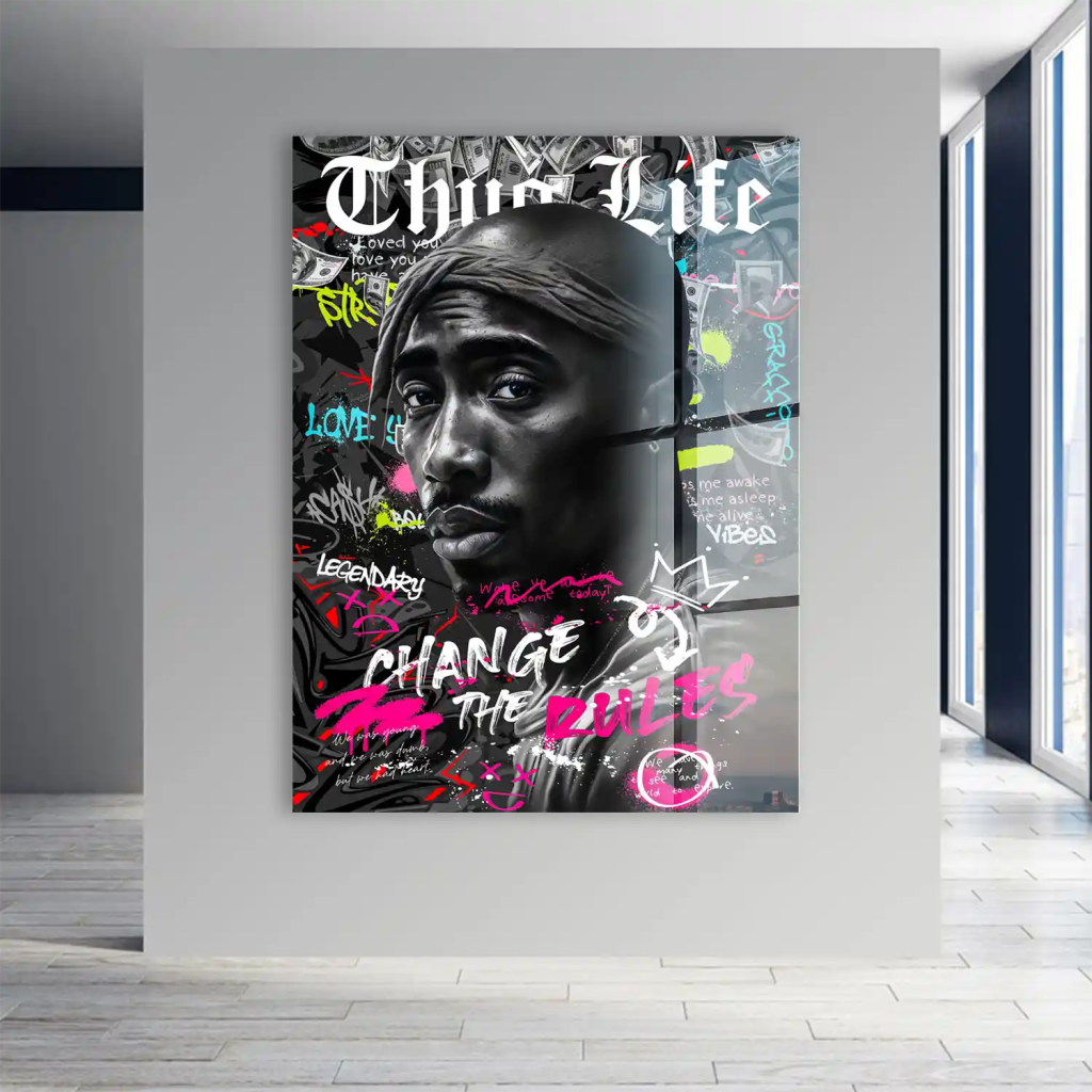 Pop Art Tupac Rules Acrylglas Bild INGALERIE