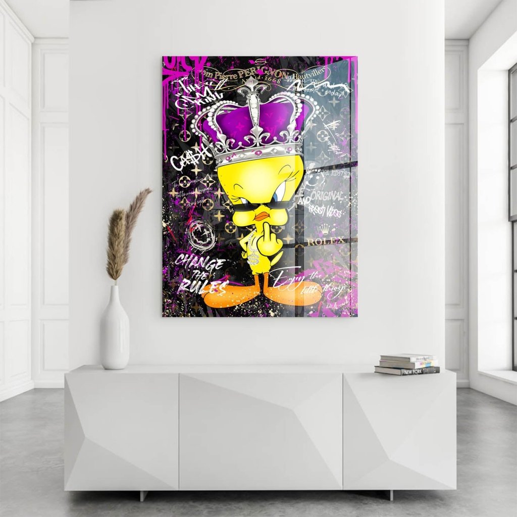 Pop Art Tweety Change the Rules Acrylglas Bild INGALERIE