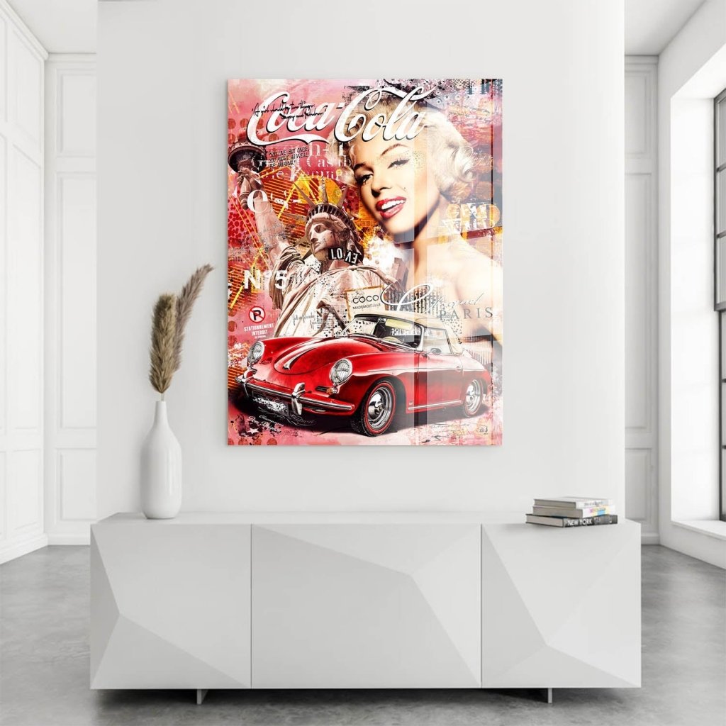 Marilyn Monroe Speedster Pop Art Acrylglas Bild INGALERIE