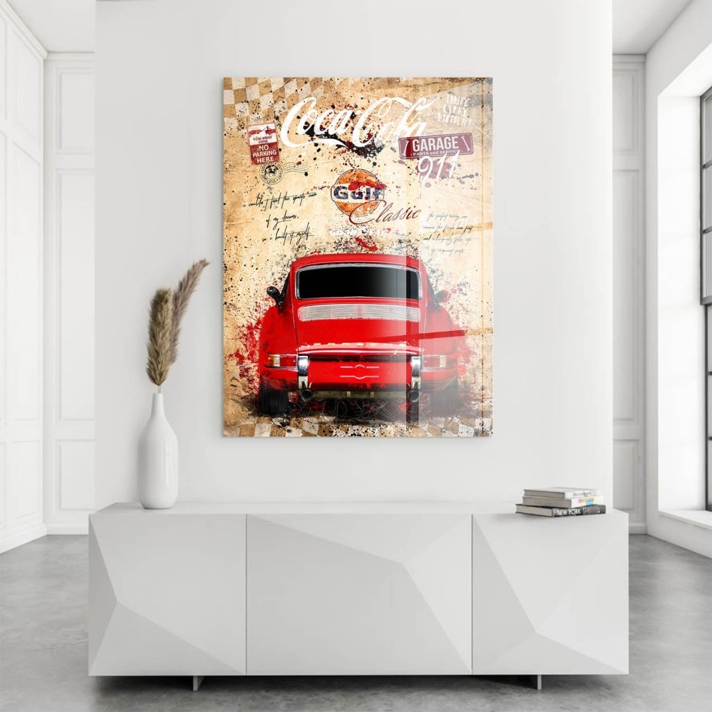 Porsche 911 Vintage Style Acrylglas Bild INGALERIE