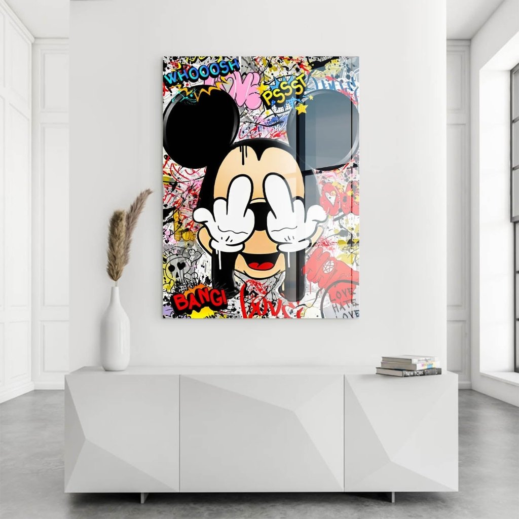 Bad Micky Maus Graffiti Art Acrylglas Bild INGALERIE