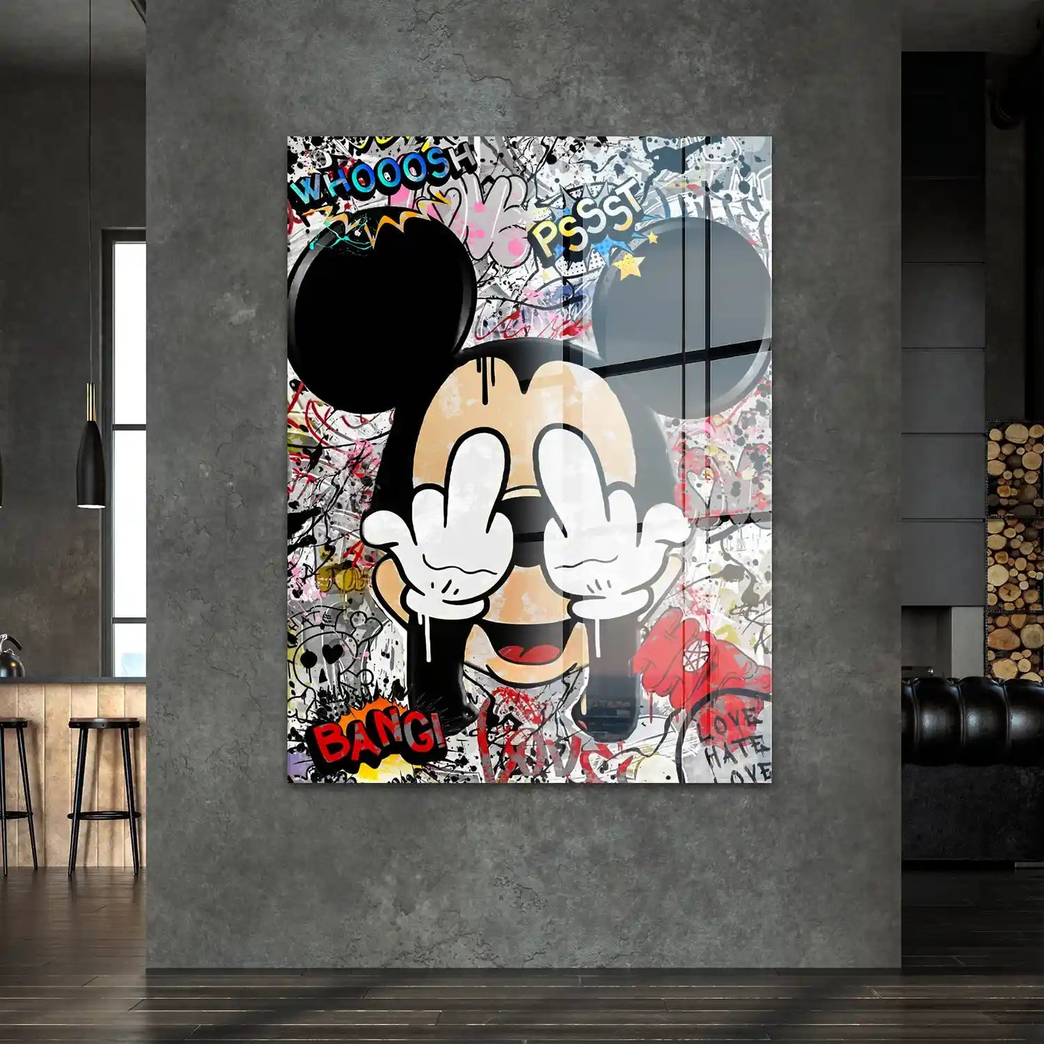 Micky Graffiti Street Art Acrylglas Bild INGALERIE