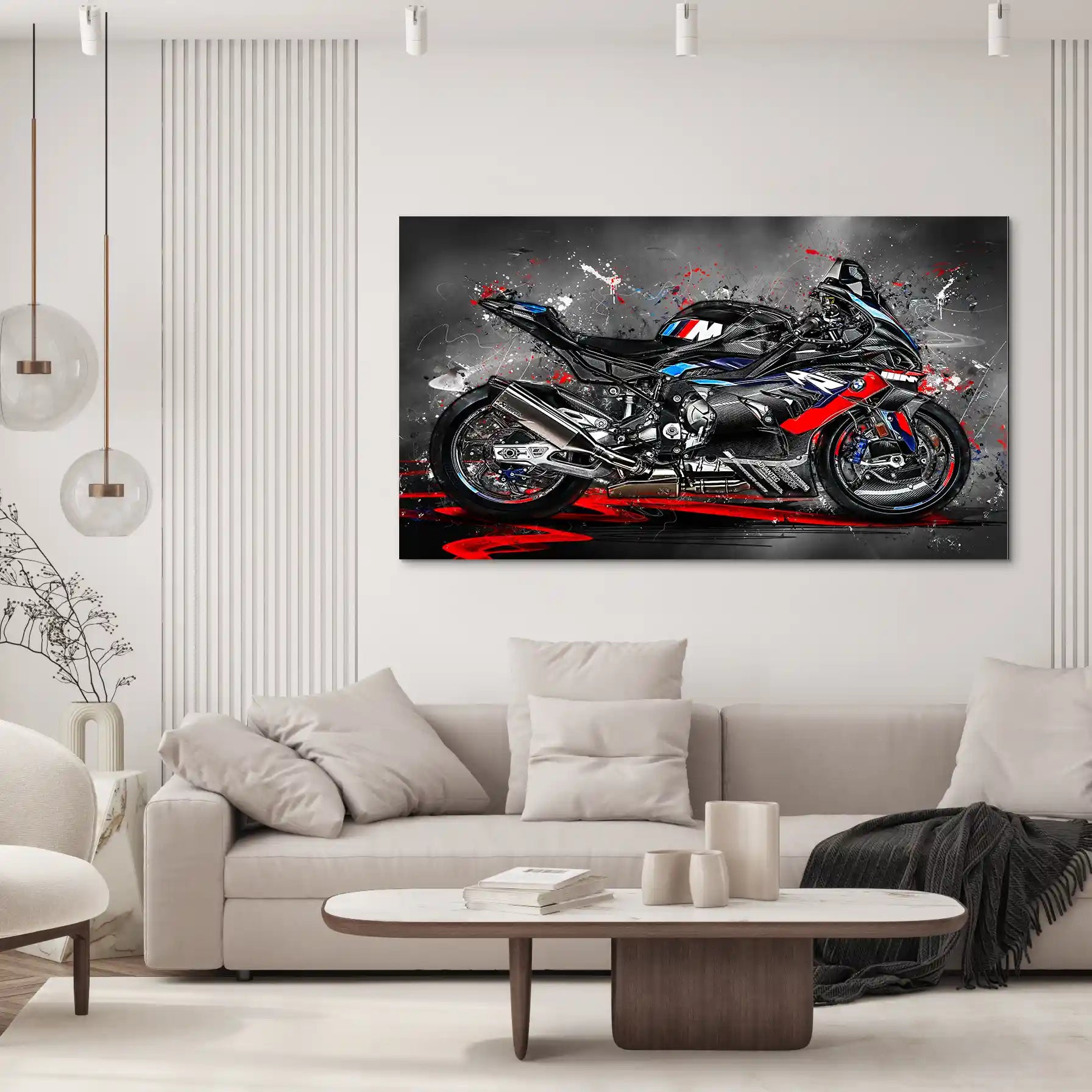 BMW M1000 Motorrad Abstrakt Black Style Aludibond Bild INGALERIE