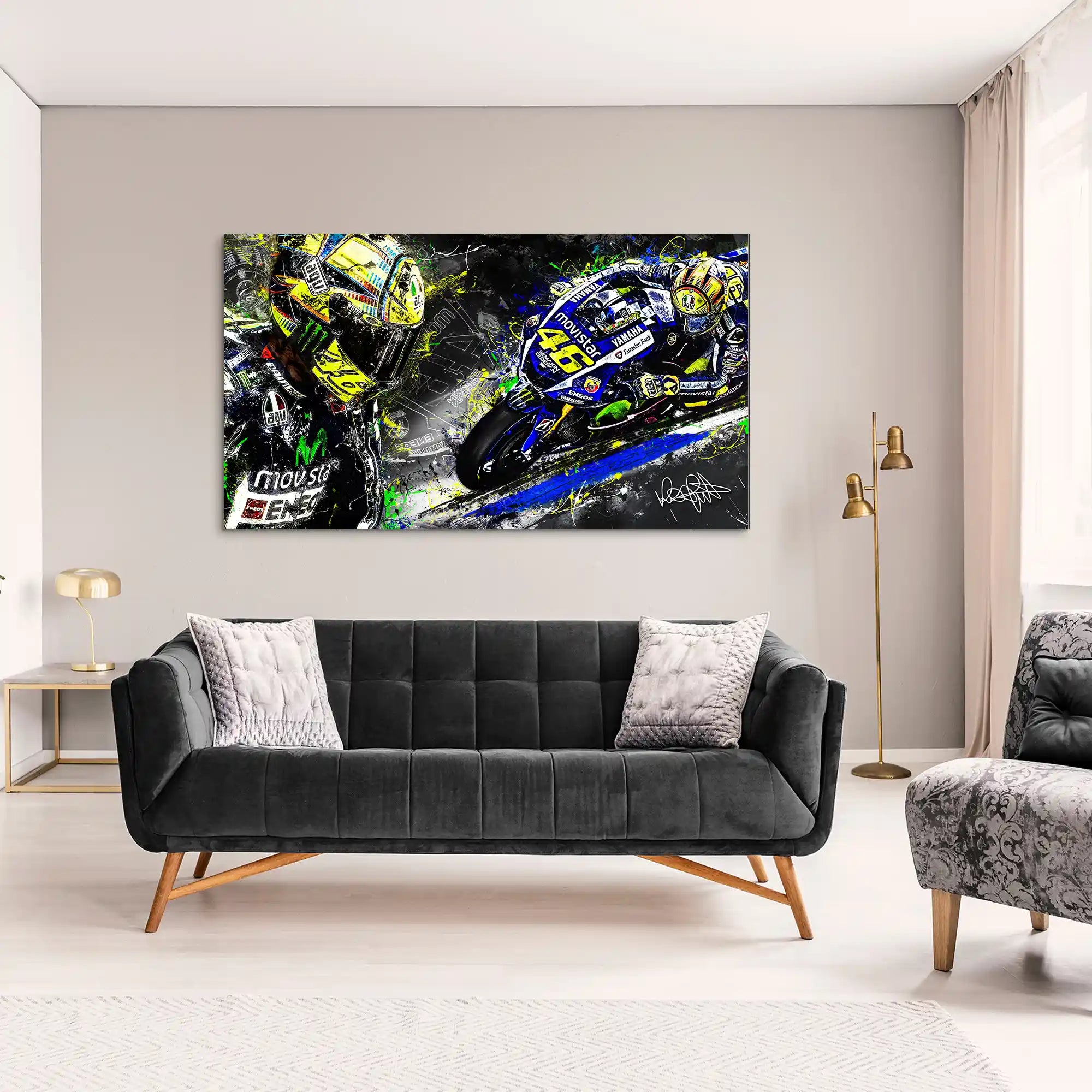 Rossi Yamaha Art Aludibond Bild INGALERiE