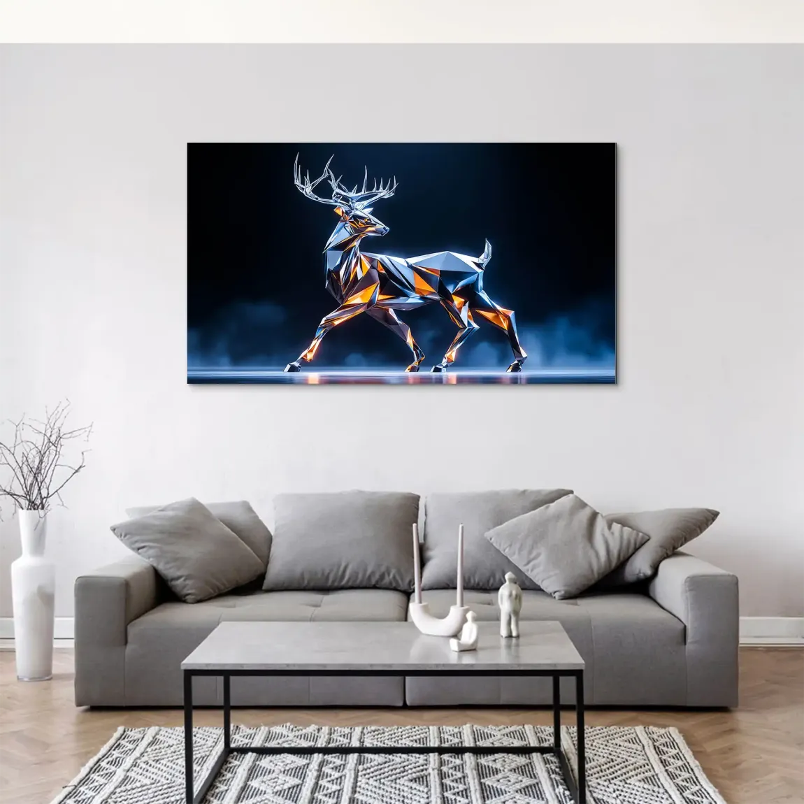 Kristall Hirsch Aludibond Bild