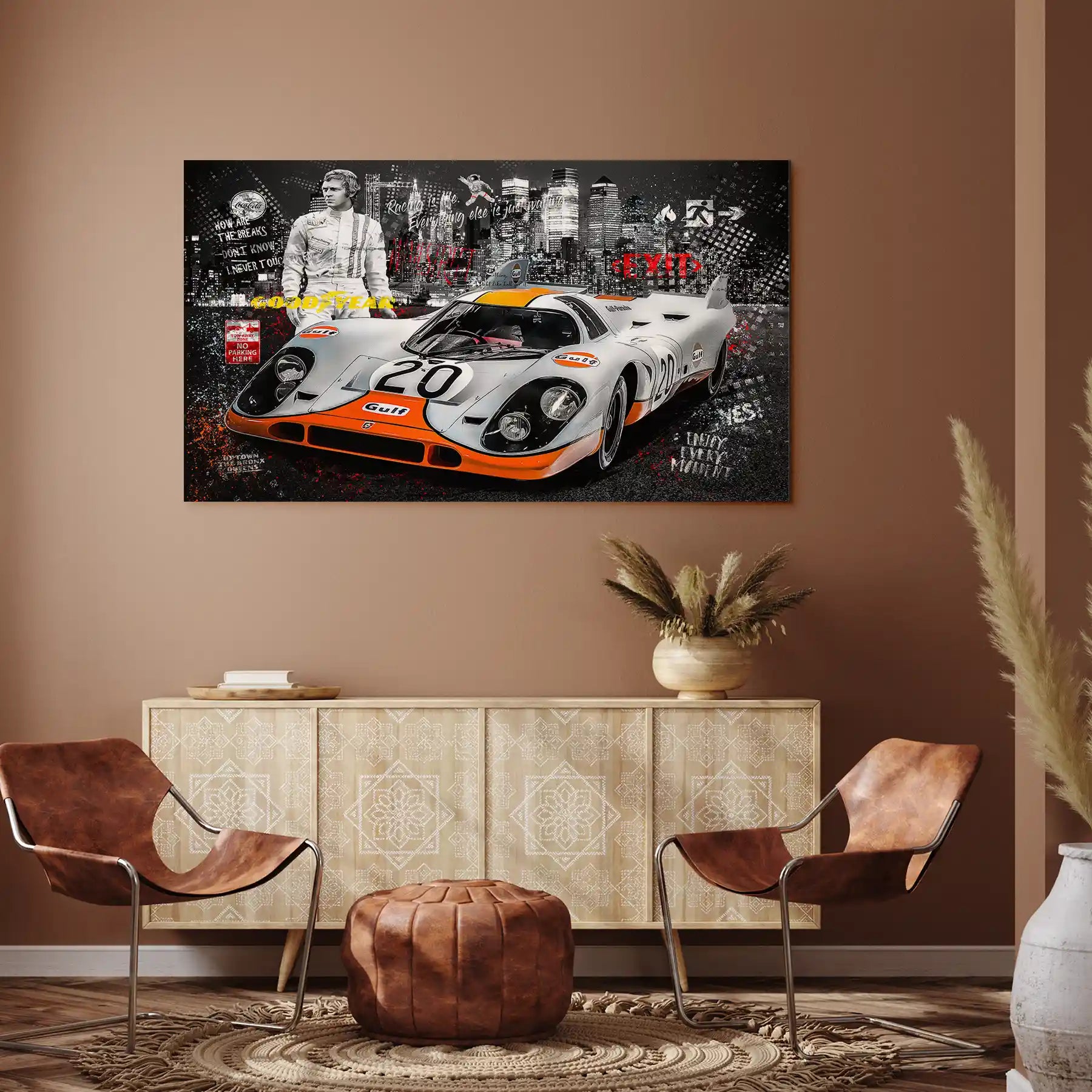 Steve McQueen Porsche 917 Black Style Aludibond Bild INGALERIE