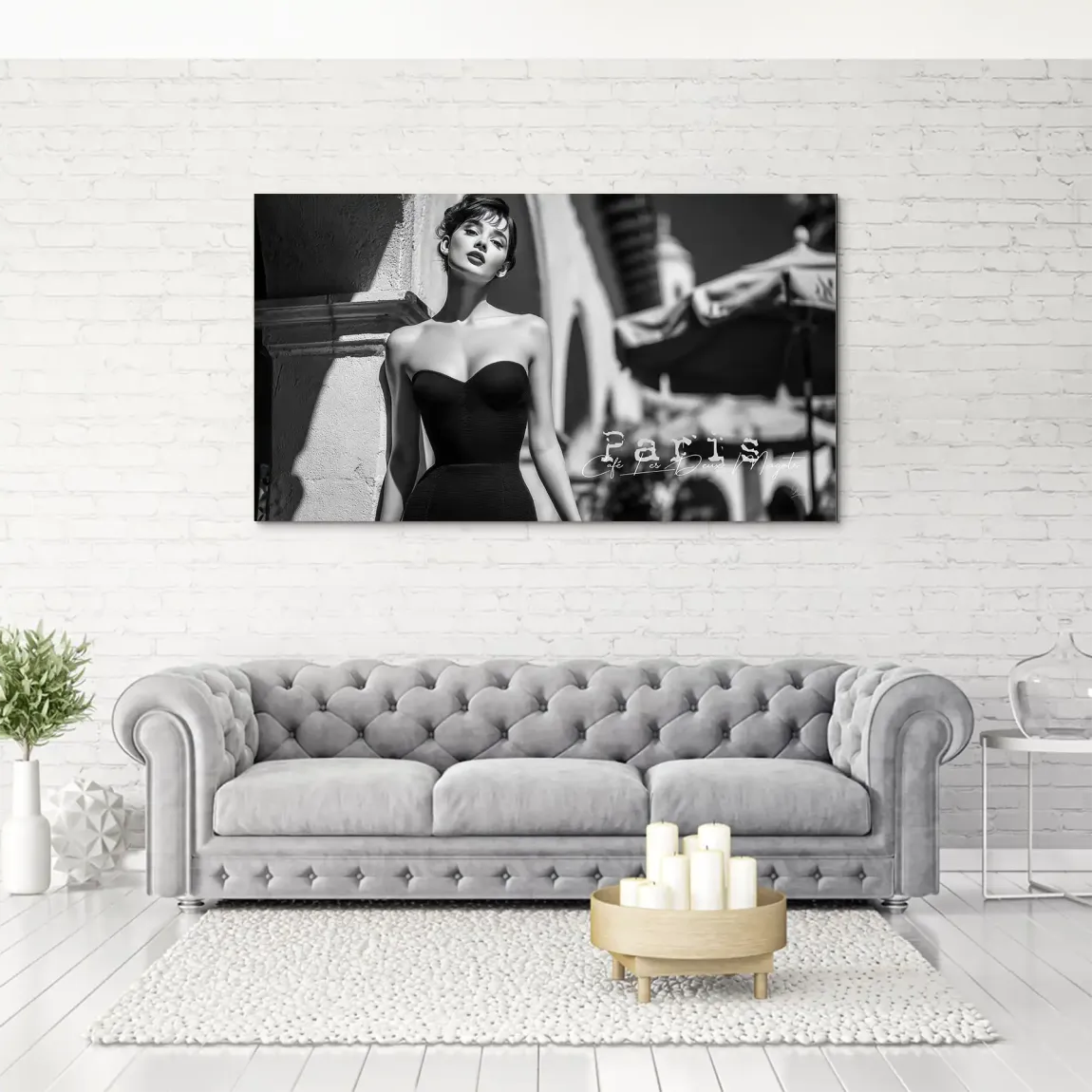 Audrey Hepburn Paris Cafe Aludibond Bild