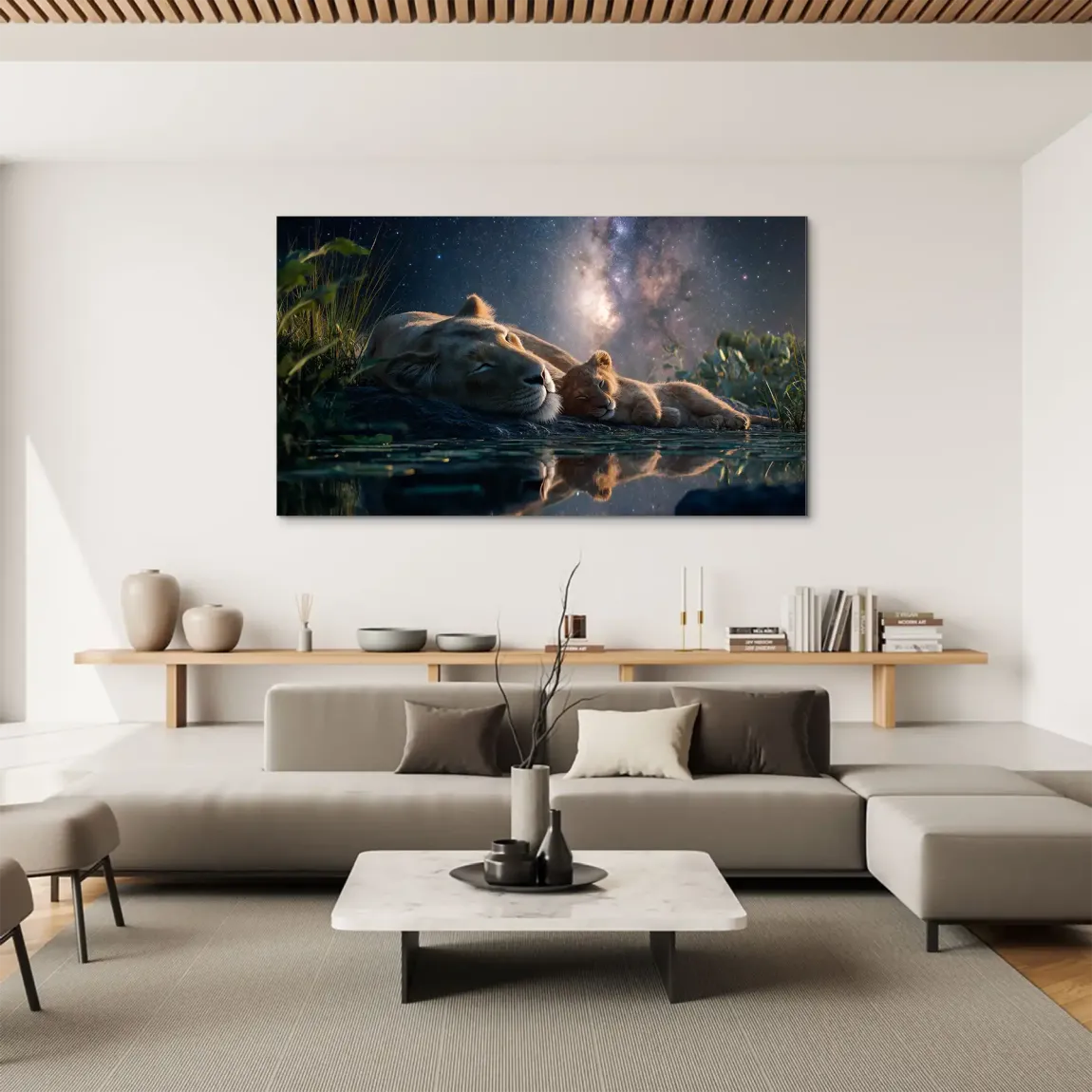 Löwen Serenade Alu Dibond Wandbild
