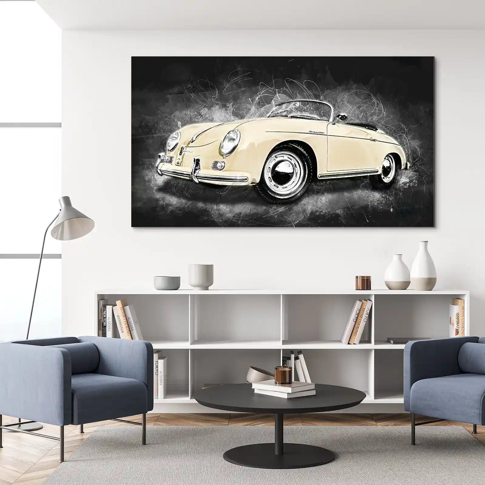 Retro Porsche Speedster Abstrakt Style Aludibond Bild INGALERIE