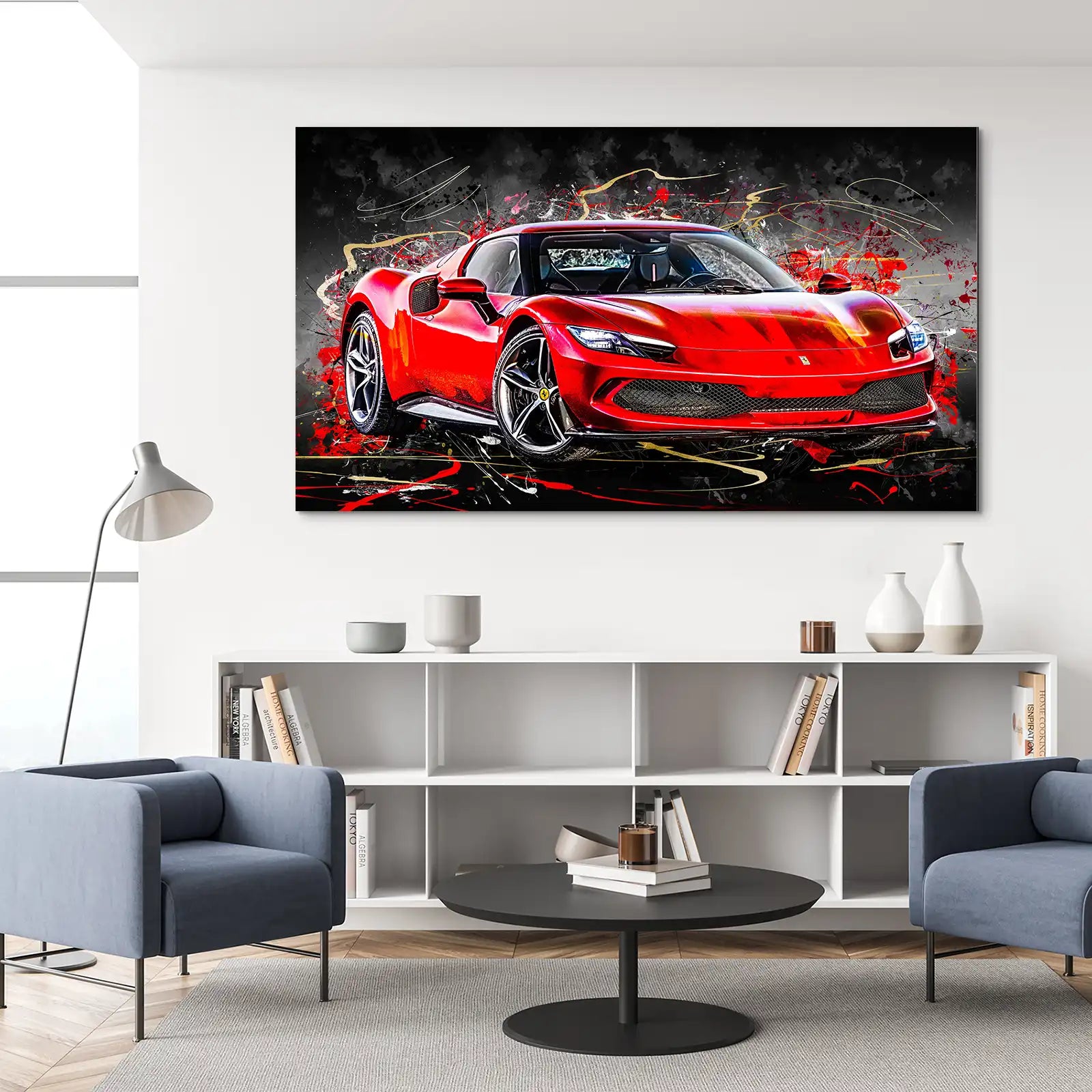 Ferrari 296 Abstrakt Aludibond Bild INGALERiE
