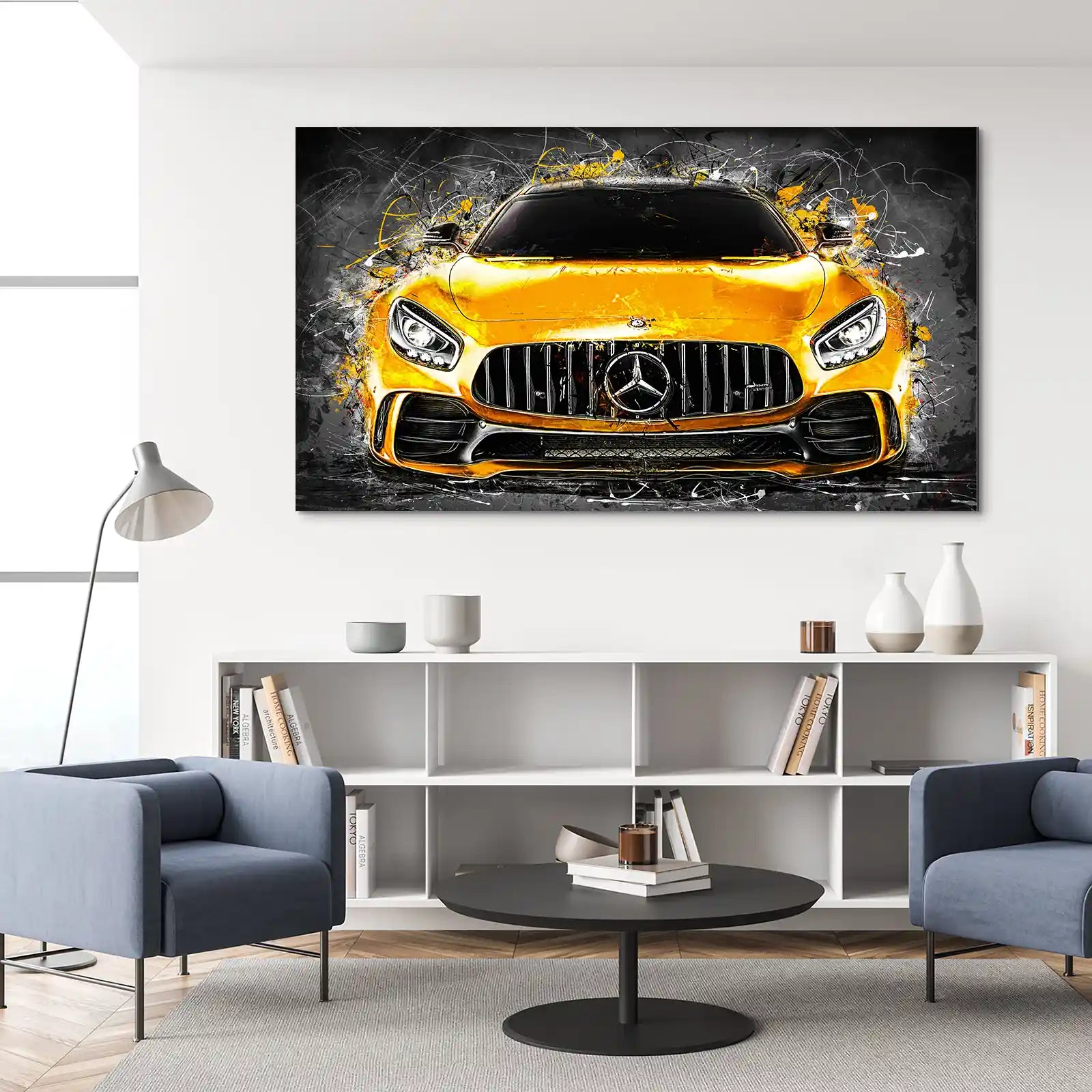 Mercedes AMG GT Yellow Style Style Aludibond Bild INGALERIE