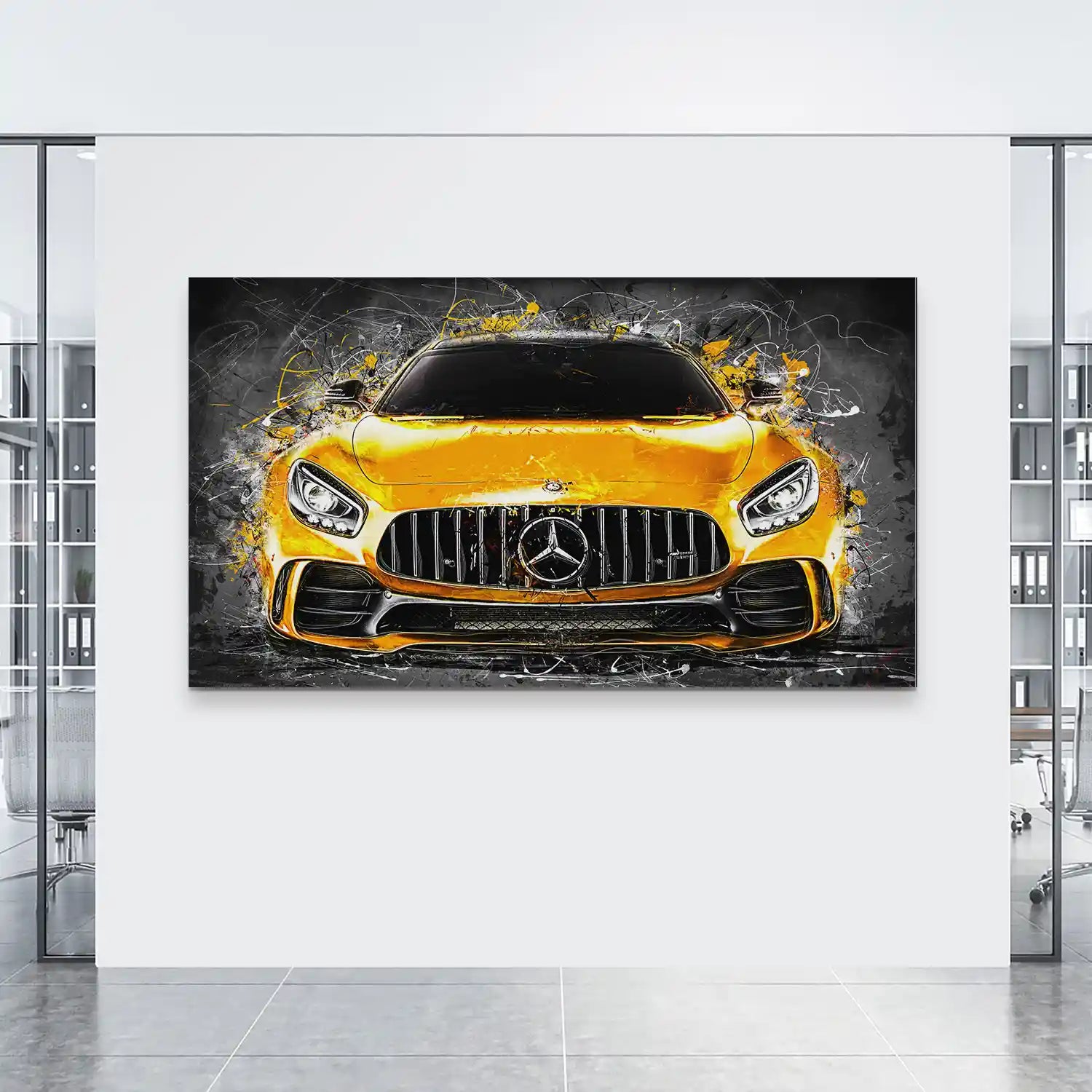 Mercedes AMG GT Yellow Style Style Aludibond Bild INGALERIE