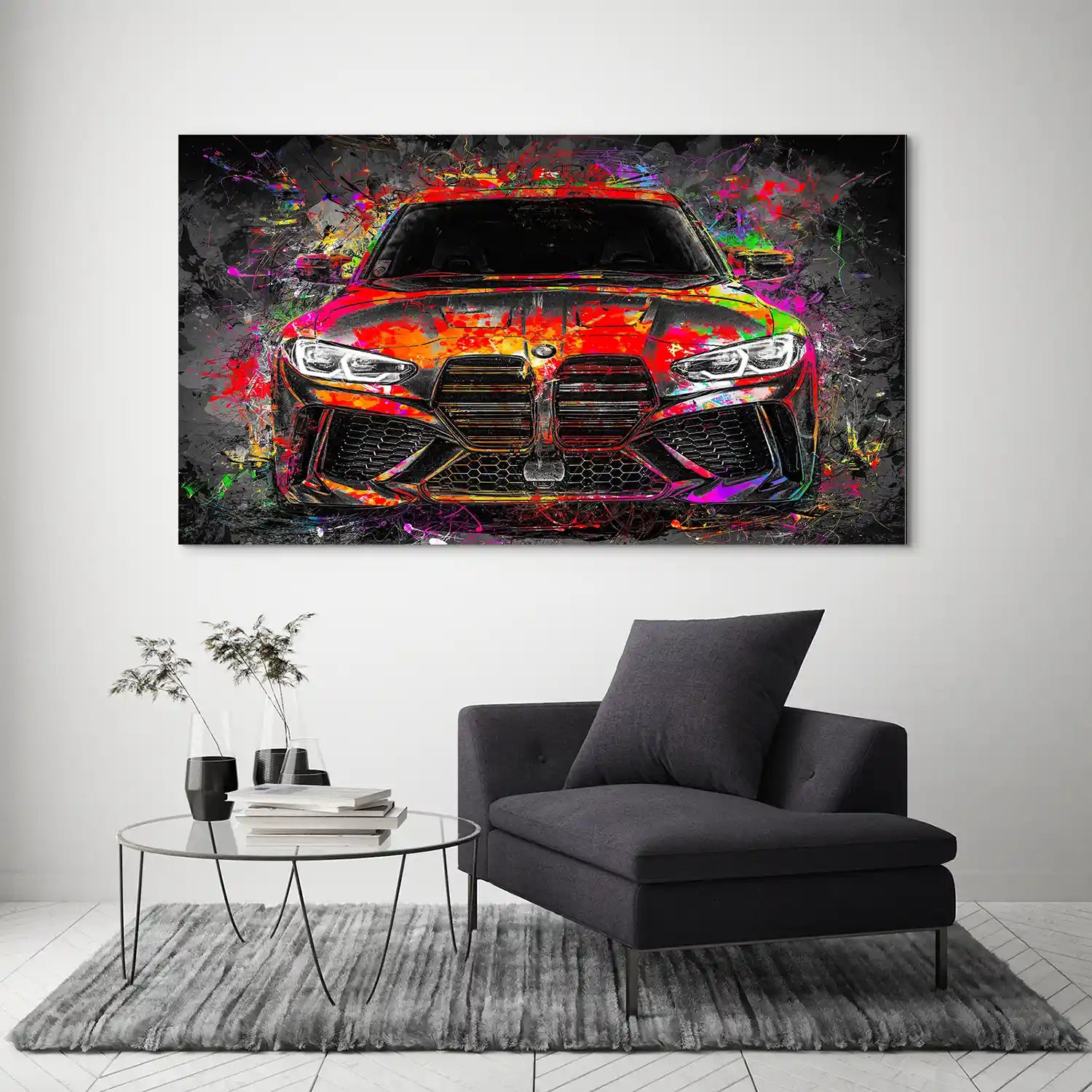 BMW M4 Pop Art Style Aludibond Bild INGALERIE