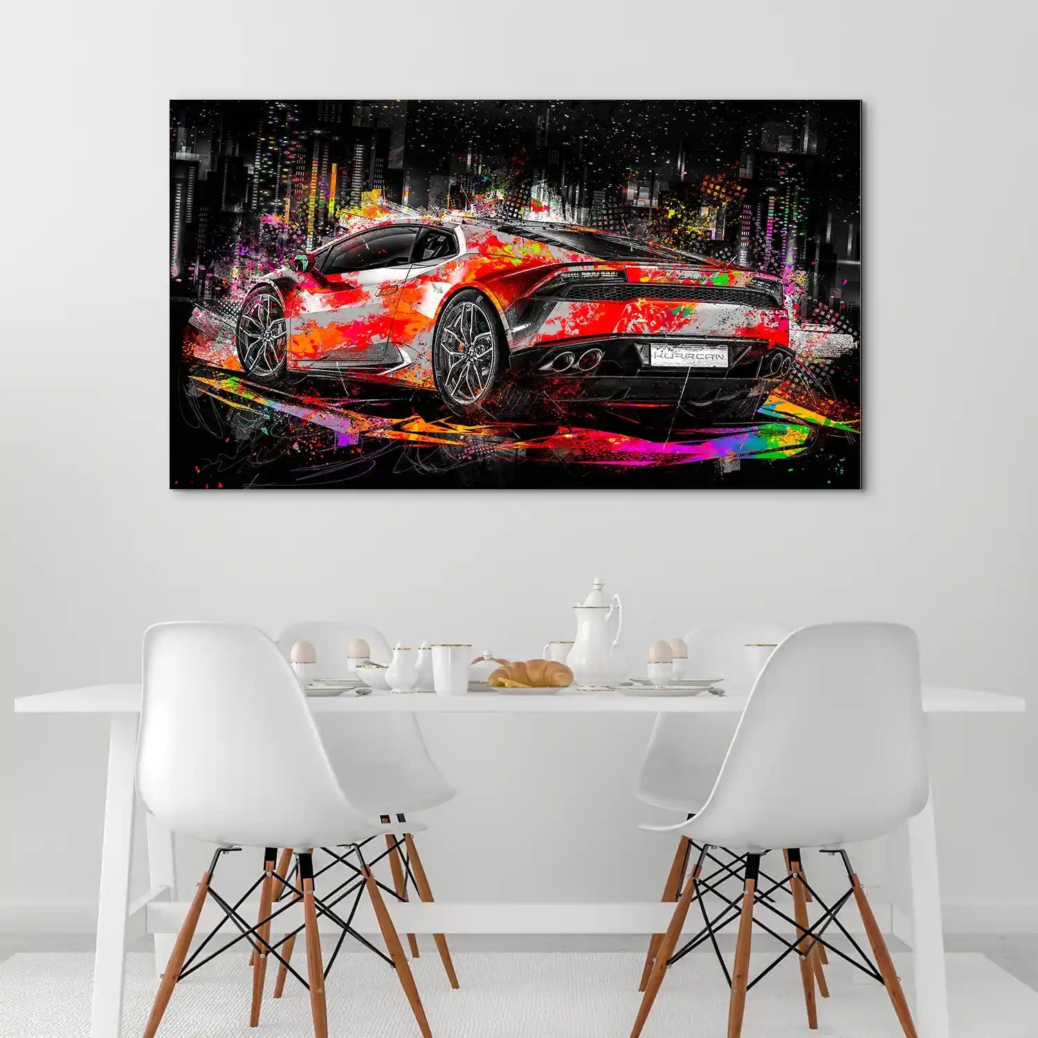 Lambo Huracan Pop Art Style Aludibond Bild INGALERIE