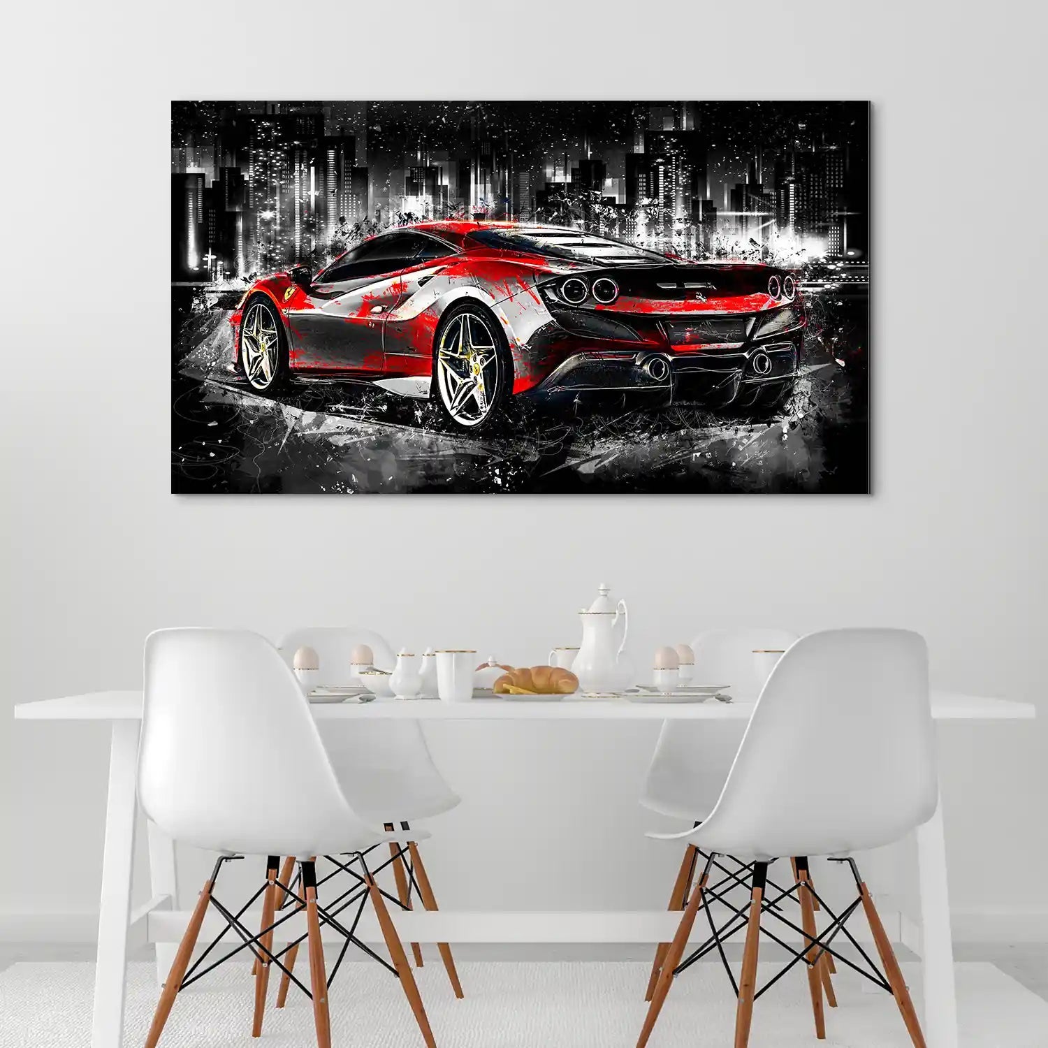 Ferrari F8 Abstrakt Style Aludibond Bild INGALERIE