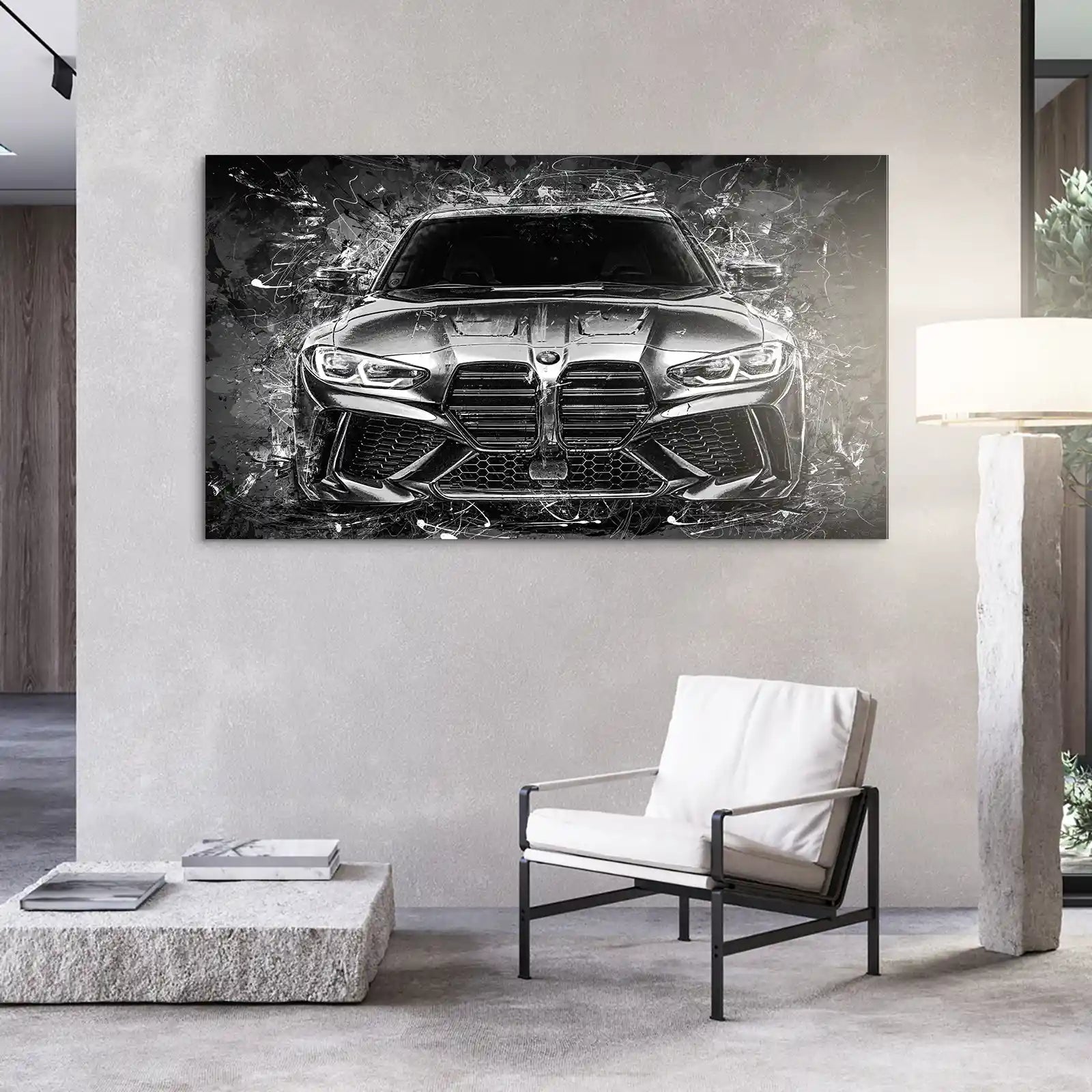 BMW M4 Abstrakt Black Style Aludibond Bild INGALERIE