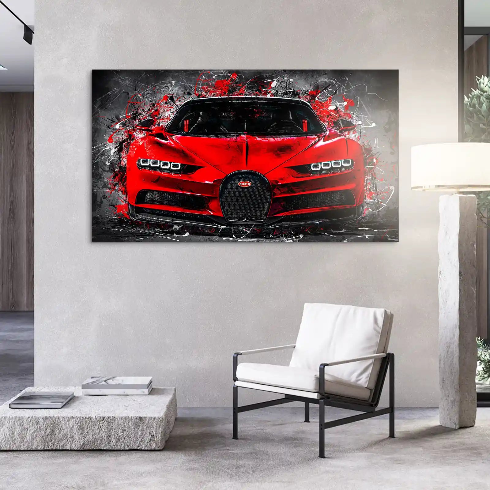 Bugatti Abstrakt Red Style Aludibond Bild INGALERIE