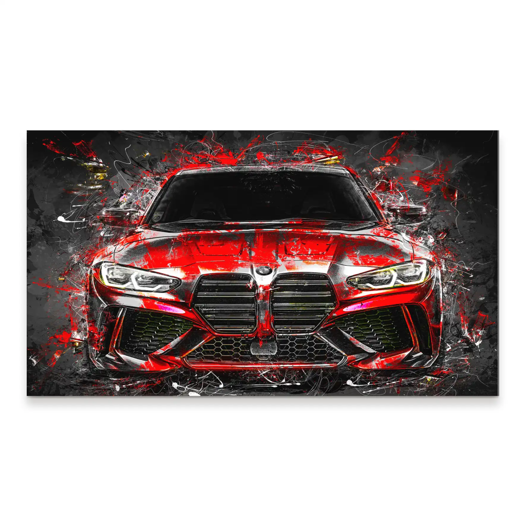 BMW M4 Abstrakt Style Aludibond Bild INGALERIE