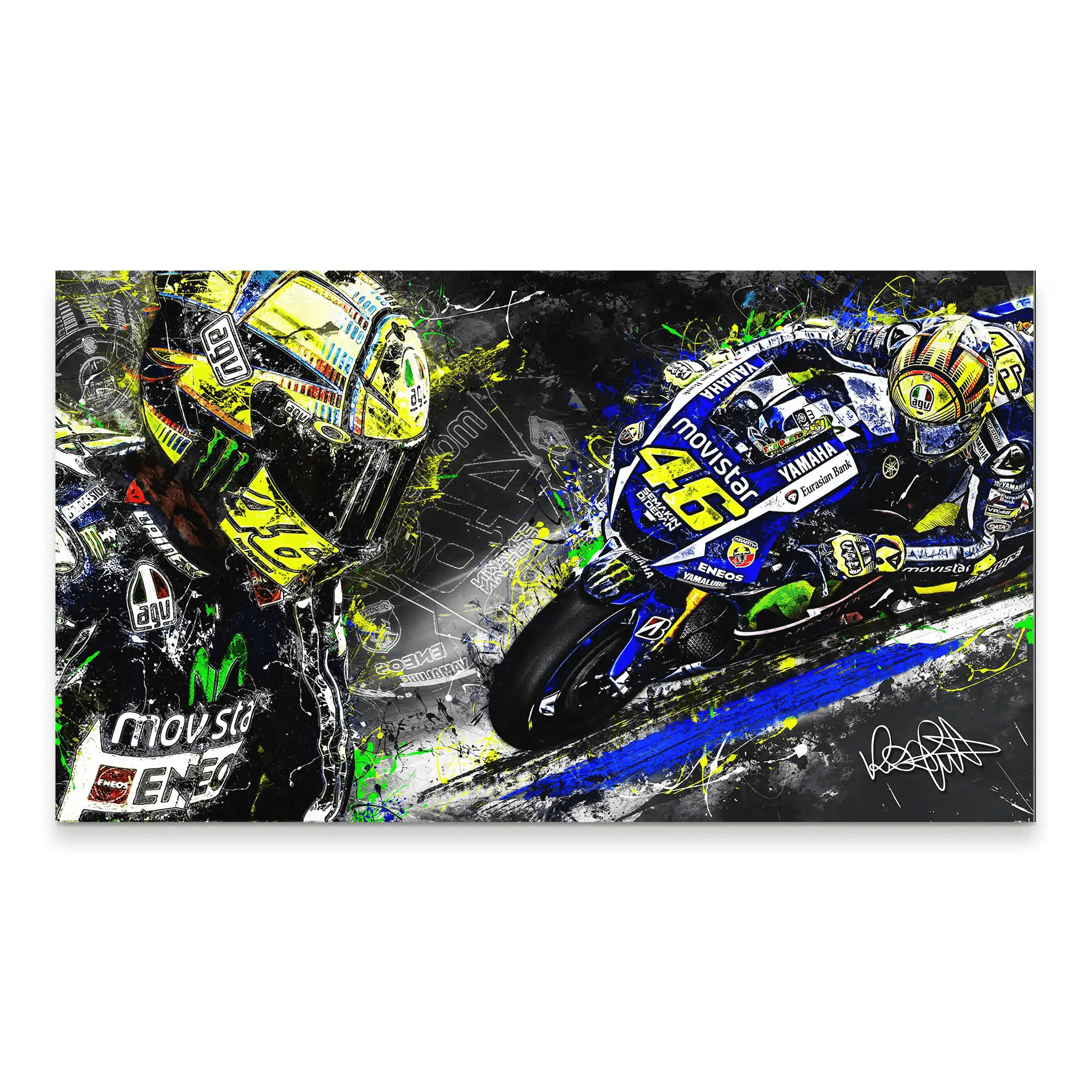 Rossi Yamaha Art Aludibond Bild INGALERiE