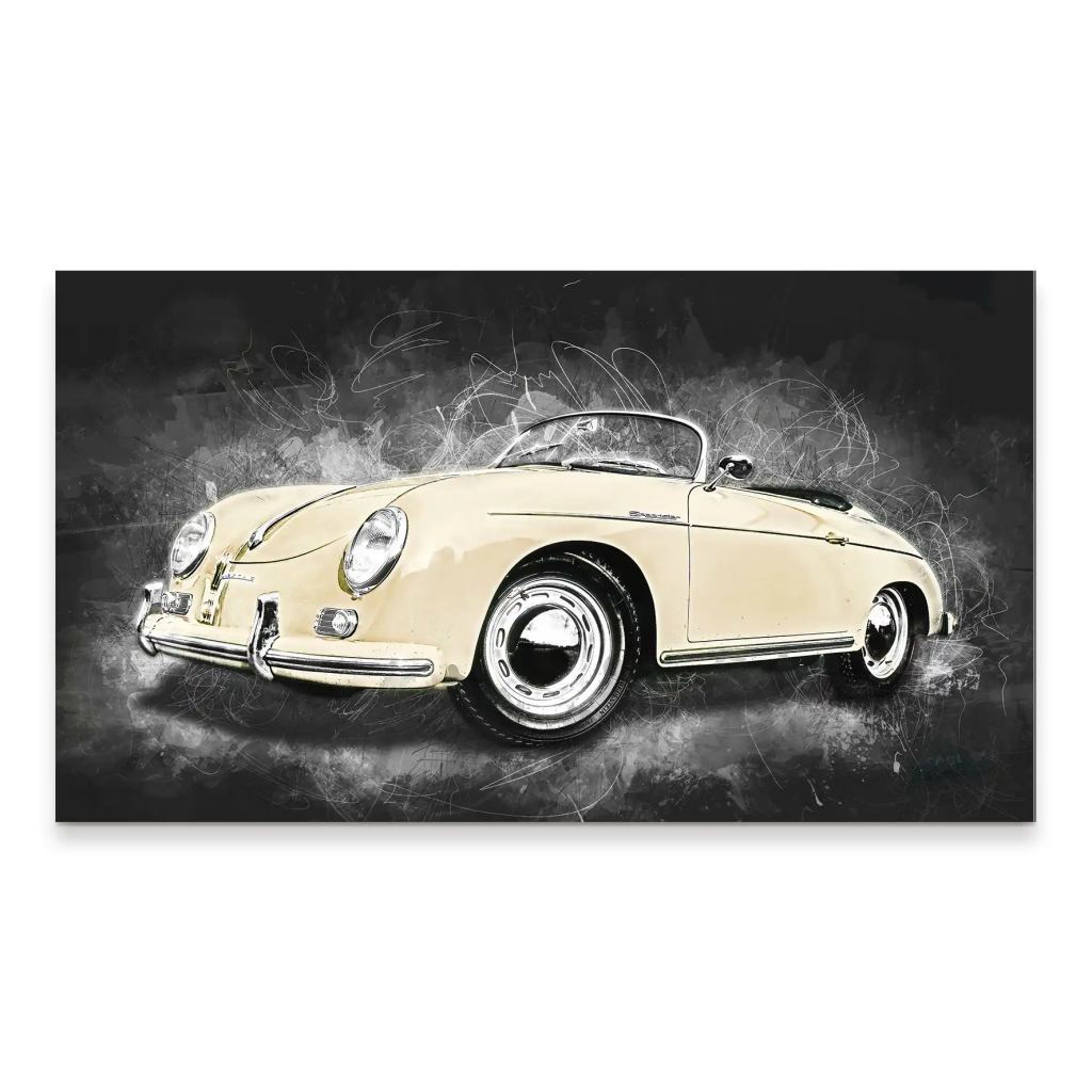 Retro Porsche Speedster Abstrakt Style Aludibond Bild INGALERIE