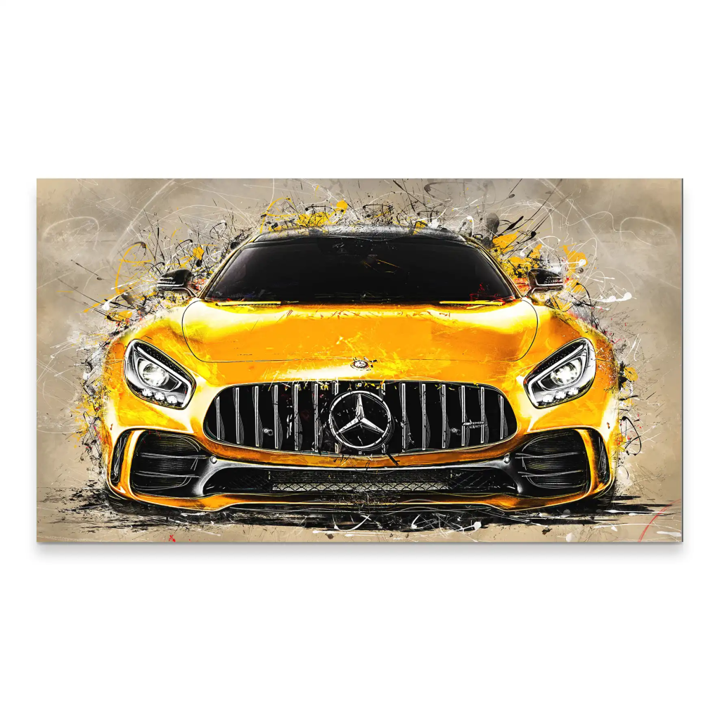 Mercedes AMG GT Retro Style Style Aludibond Bild INGALERIE