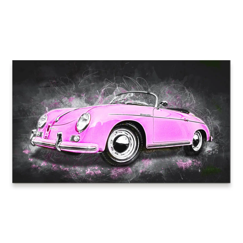 Pink Porsche Speedster Abstrakt Style Aludibond Bild INGALERIE