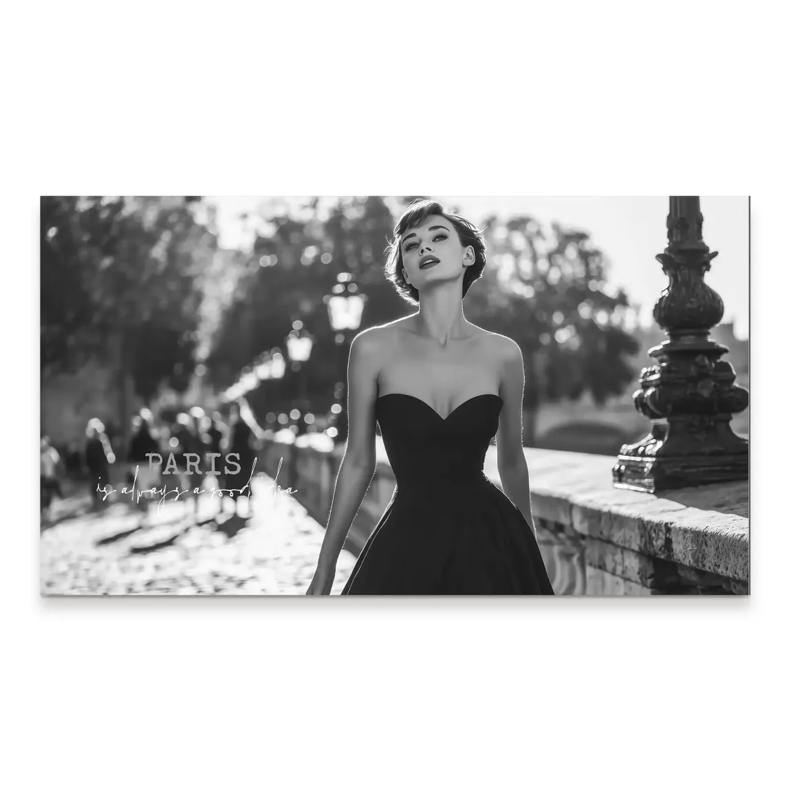 Audrey walk in Paris Aludibond Bild