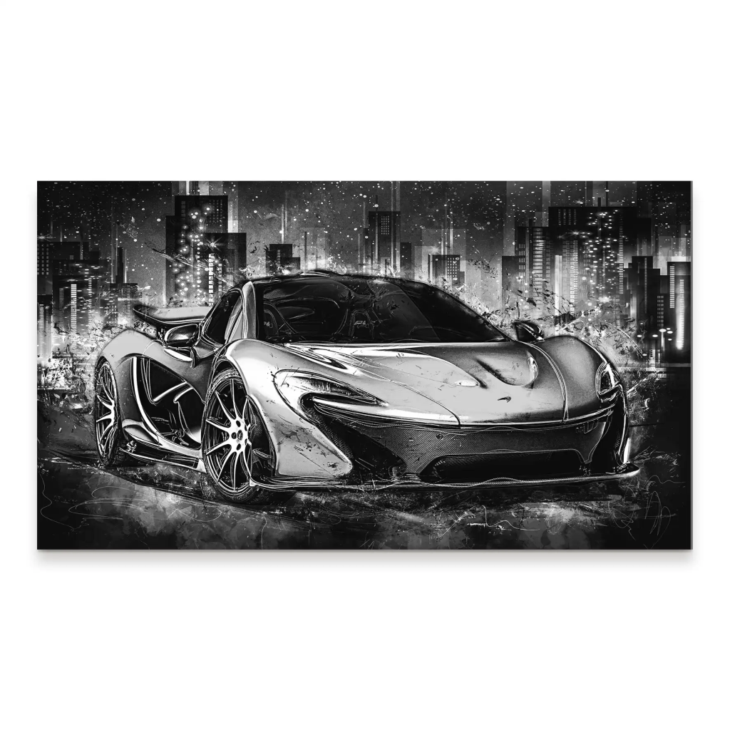 McLaren Abstrakt Black Aludibond Bild INGALERIE