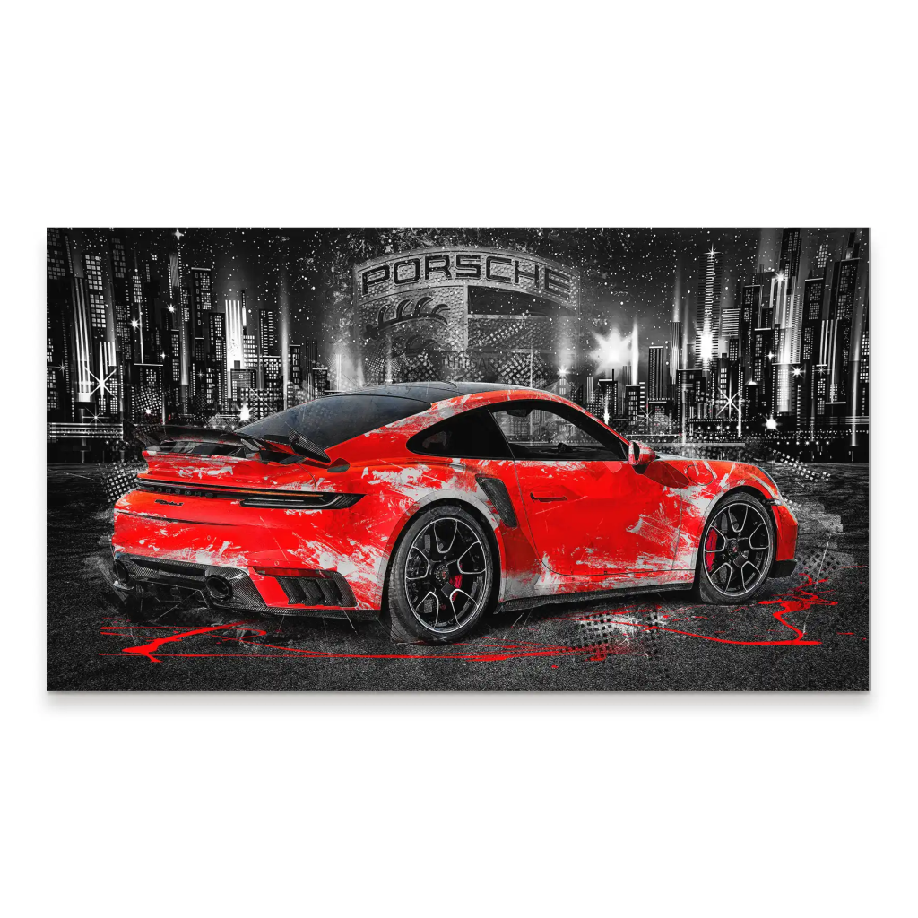 Porsche 911 Turbo Abstrakt Style Aludibond Bild INGALERIE