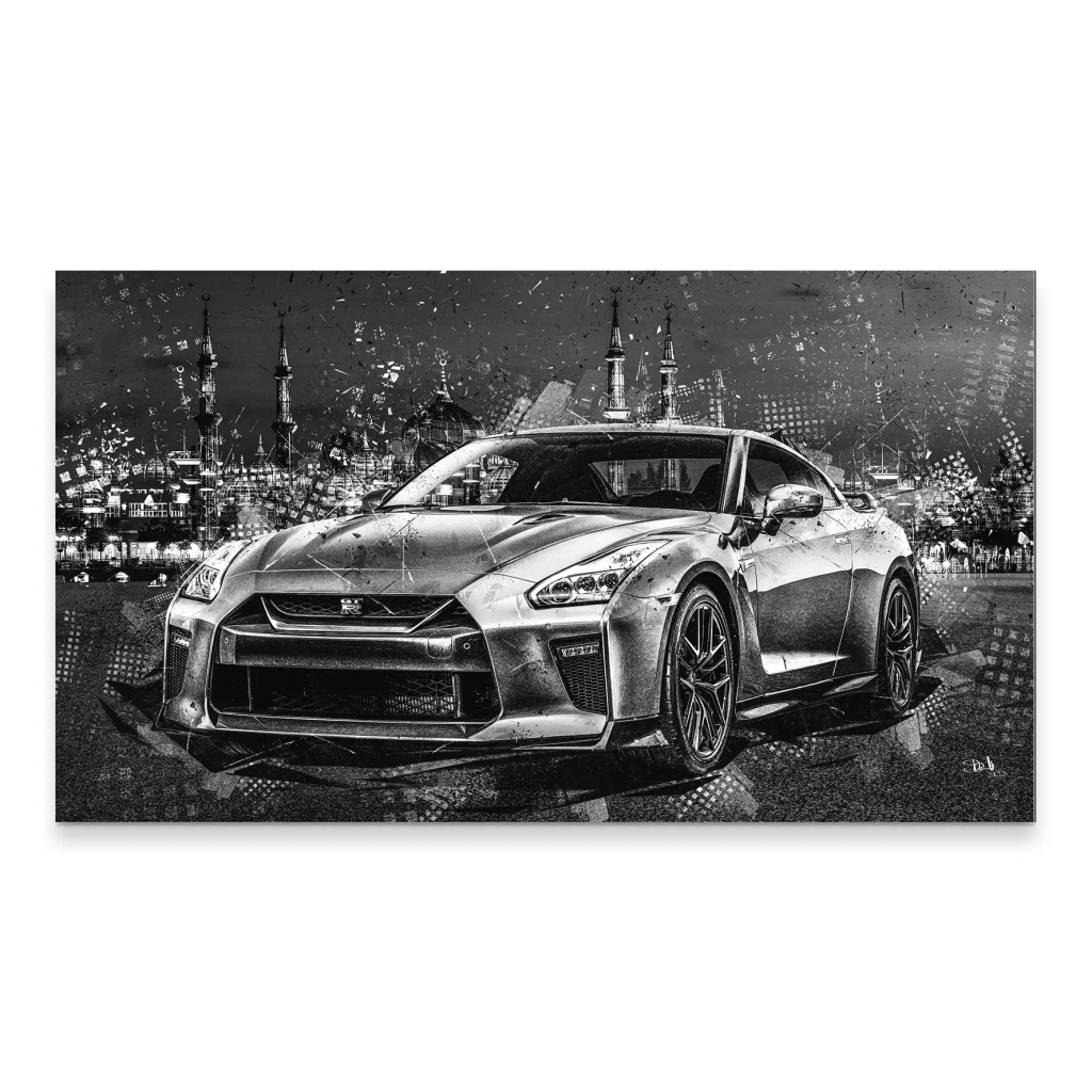 Nissan GT-R Abstrakt Style Aludibond Bild INGALERIE