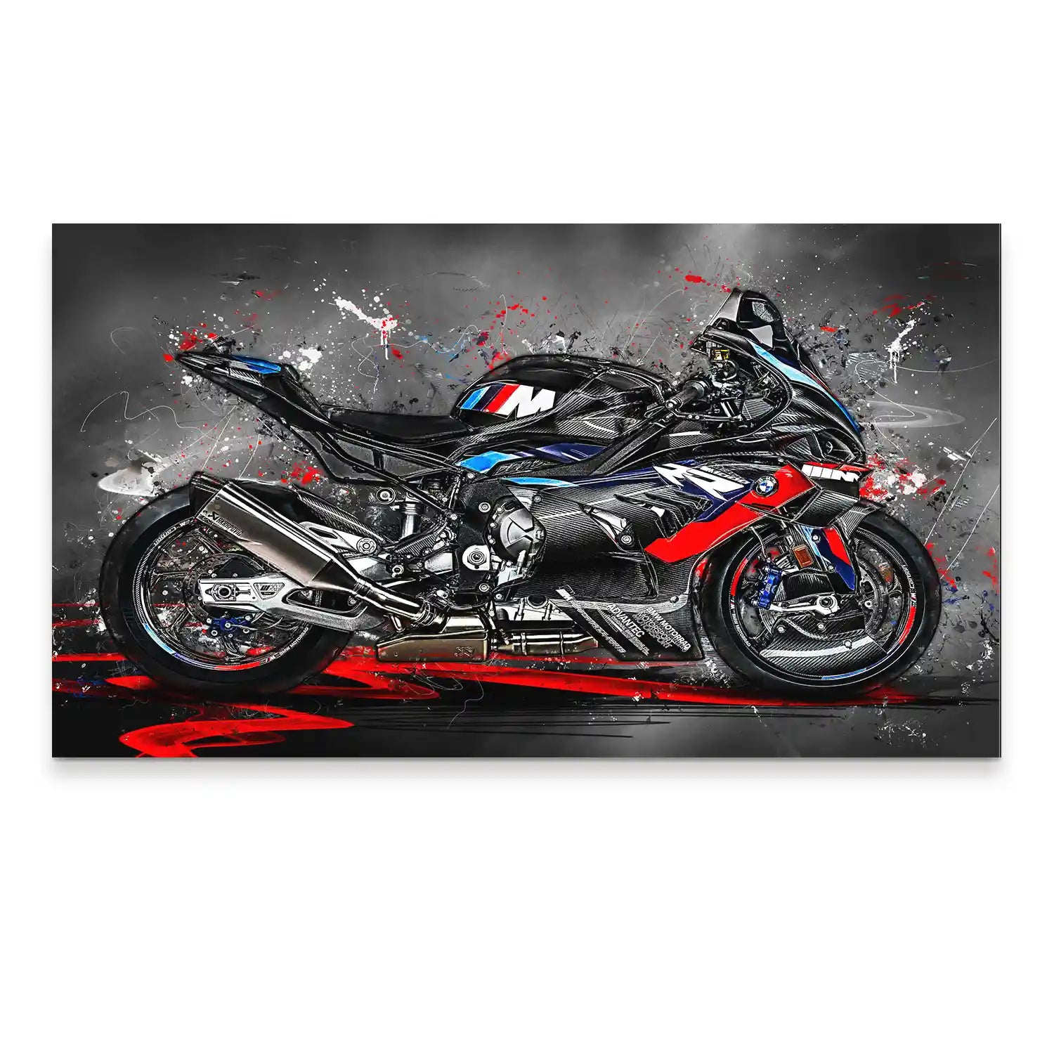 BMW M1000 Motorrad Abstrakt Black Style Aludibond Bild INGALERIE