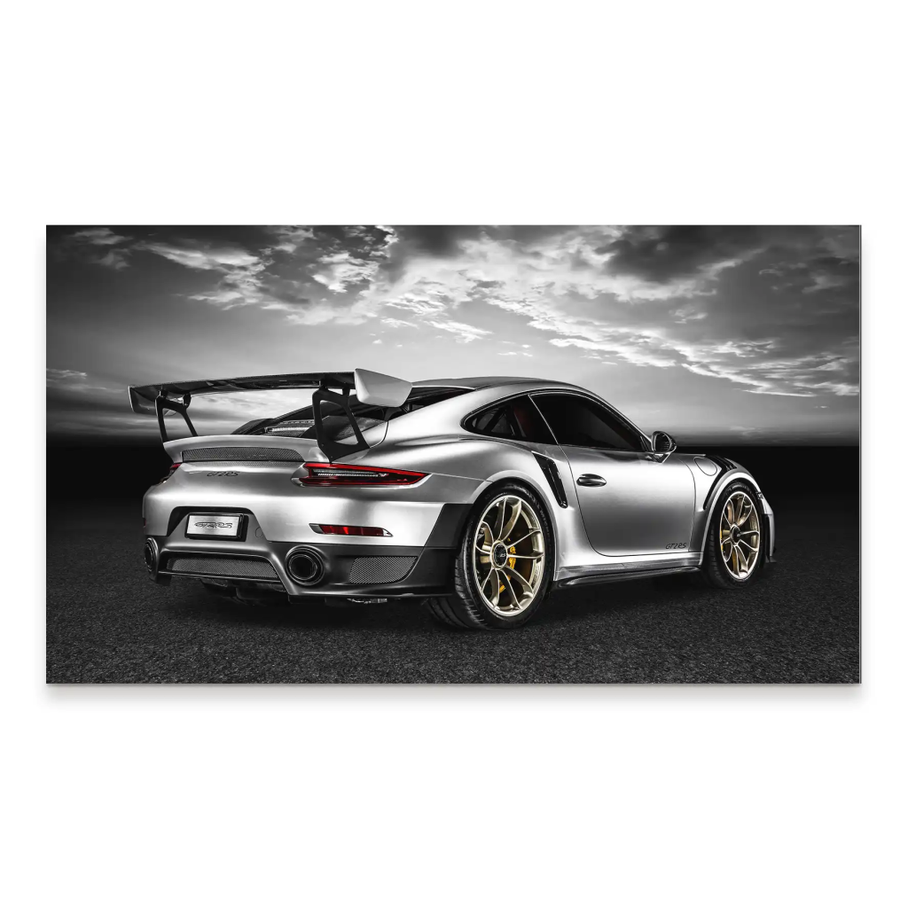 Porsche GT2 RS Sunset City Style Aludibond Bild INGALERIE