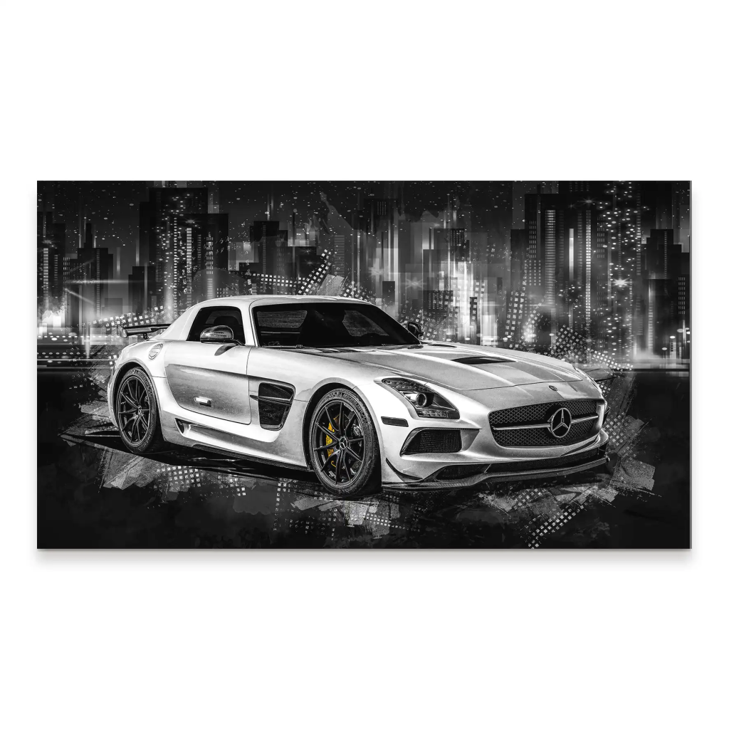 Mercedes SLS City Style Aludibond Bild INGALERIE