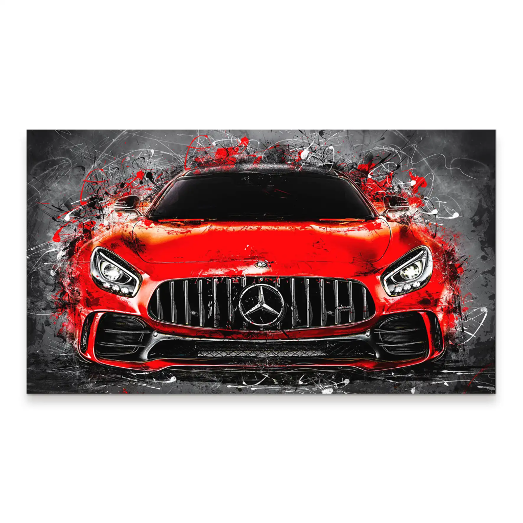 Mercedes AMG GT Abstrakt Rot Aludibond Bild INGALERIE