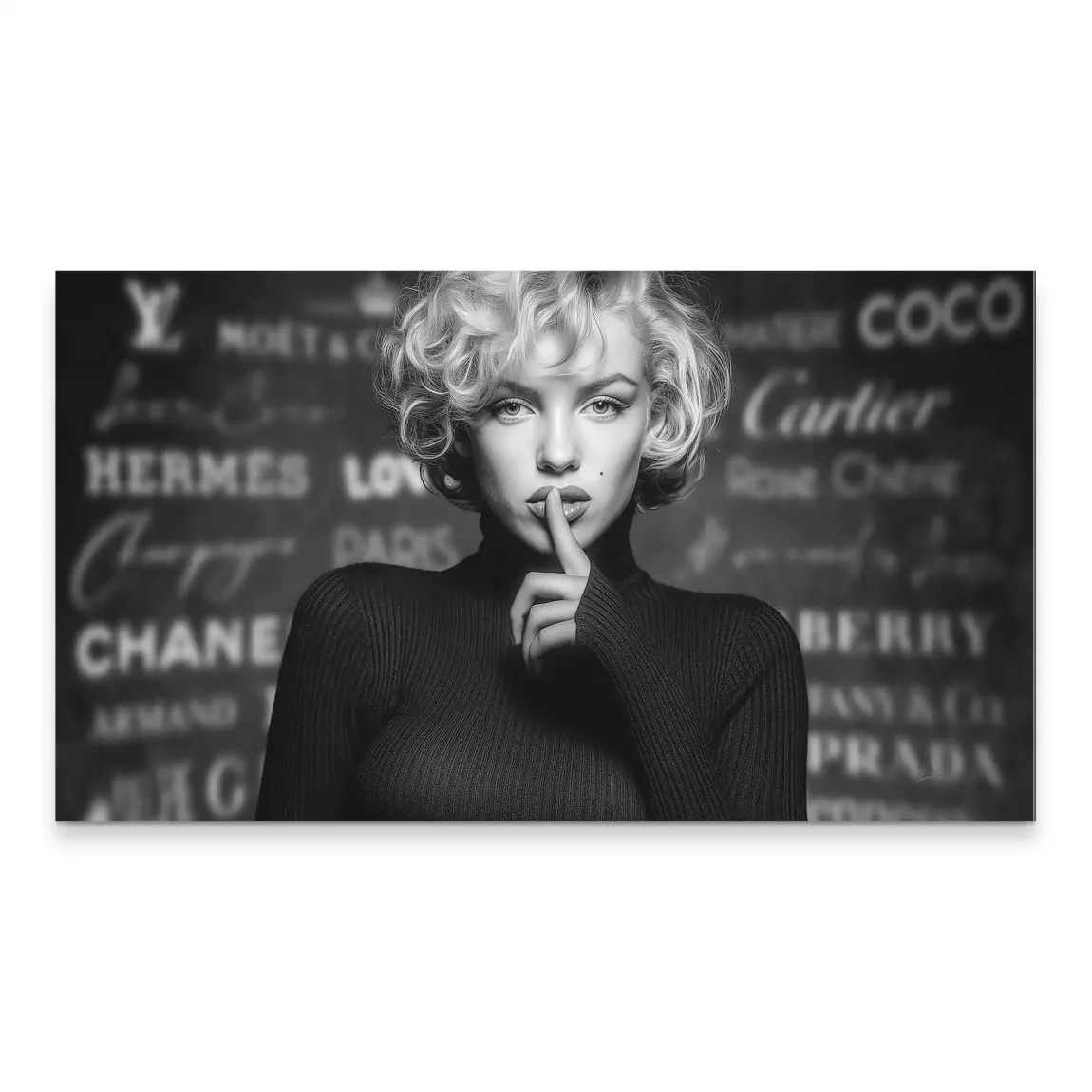 Marilyn Monroe Black Secret Aludibond Bild