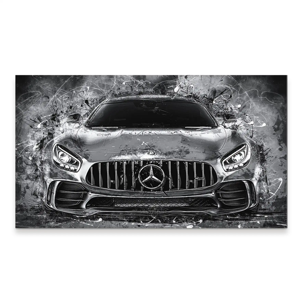 Mercedes AMG GT Silver Style Aludibond Bild INGALERIE